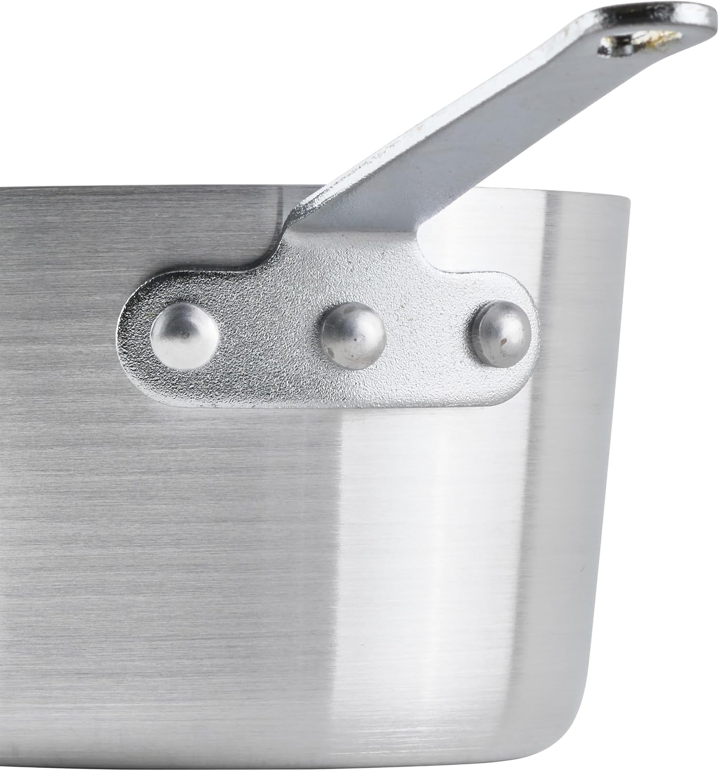 Winco 3 3/4 qt Heavy-Duty Tapered Aluminum Sauce Pan, 3.75 qt | Tapered sides, Heavy-duty, Riveted handle, Great for Cooking and Food Preparation