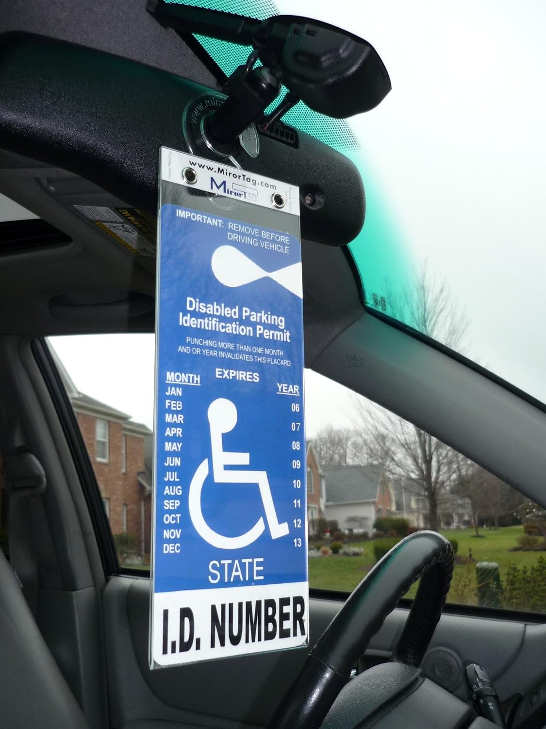 Gold - Handicap Placard Holder by JL Safety. A Novel Way to Protect