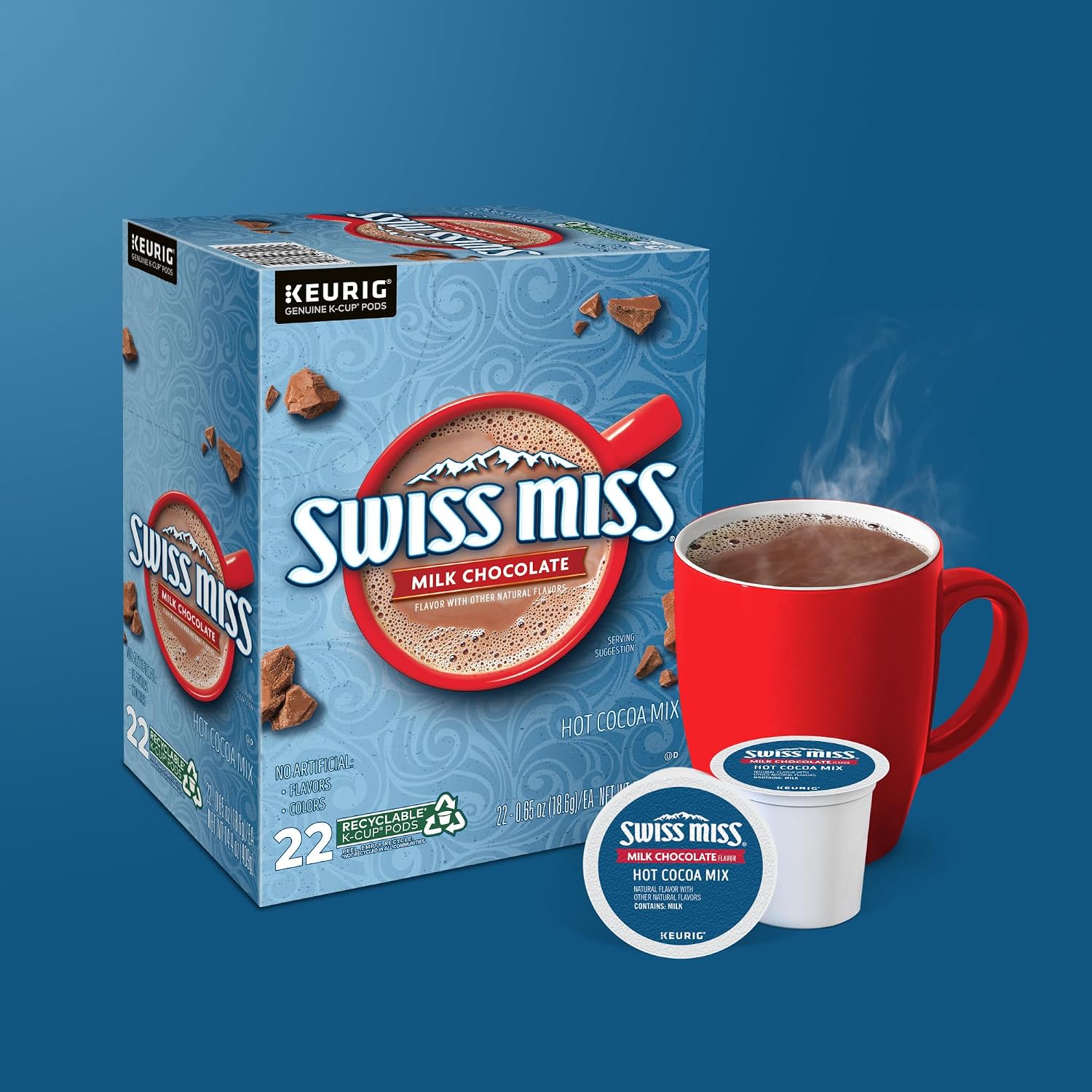 Swiss Miss Milk Chocolate Hot Cocoa Keurig Single-Serve K Cup Pods, 28 Count