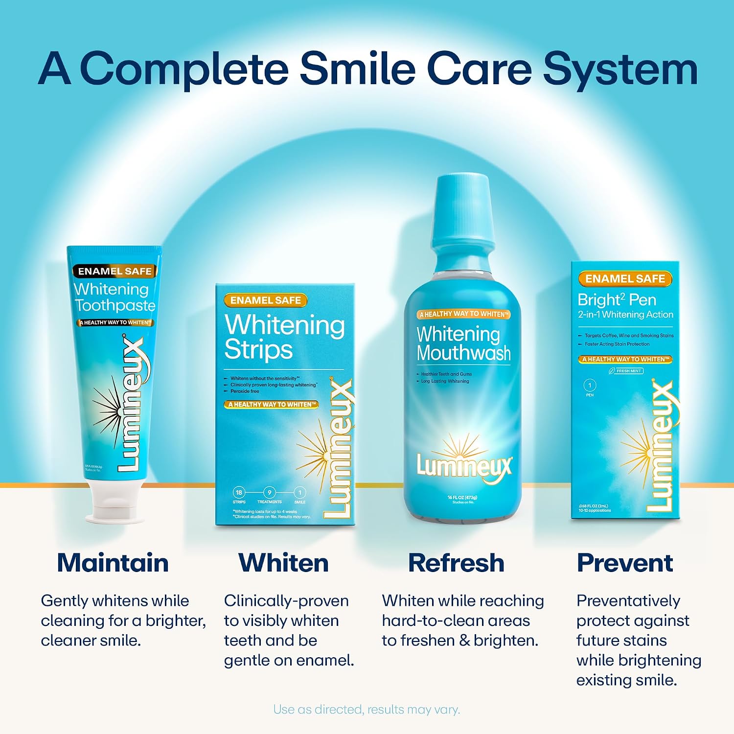 Lumineux Teeth Whitening Toothpaste, Peroxide Free, 3.75 oz, 2 Pack | Enamel safe, fluoride free, alcohol free, no artificial colors, SLS free, dentist formulated, gentle for sensitive smiles