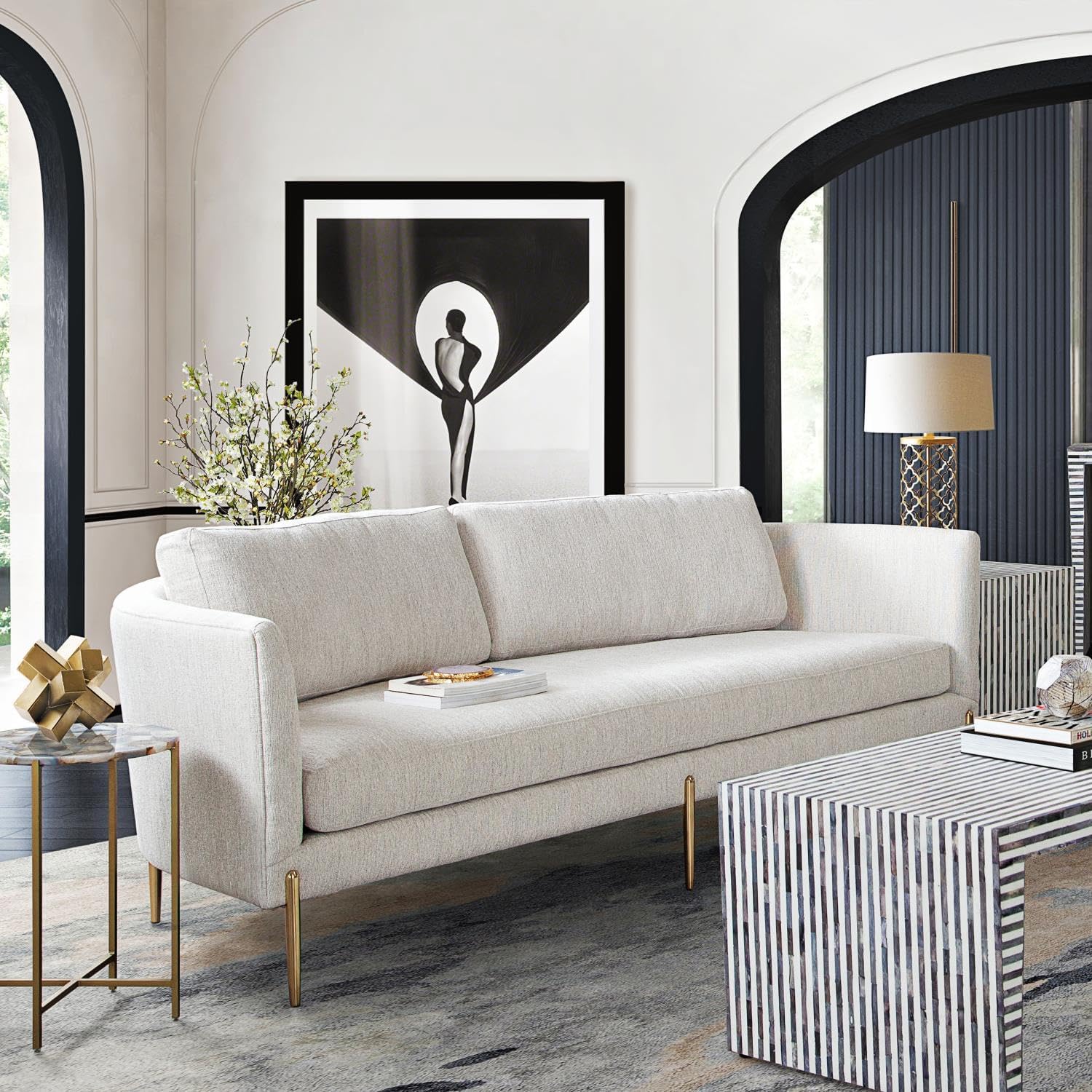 Lane Sofa in Light Cream Fabric