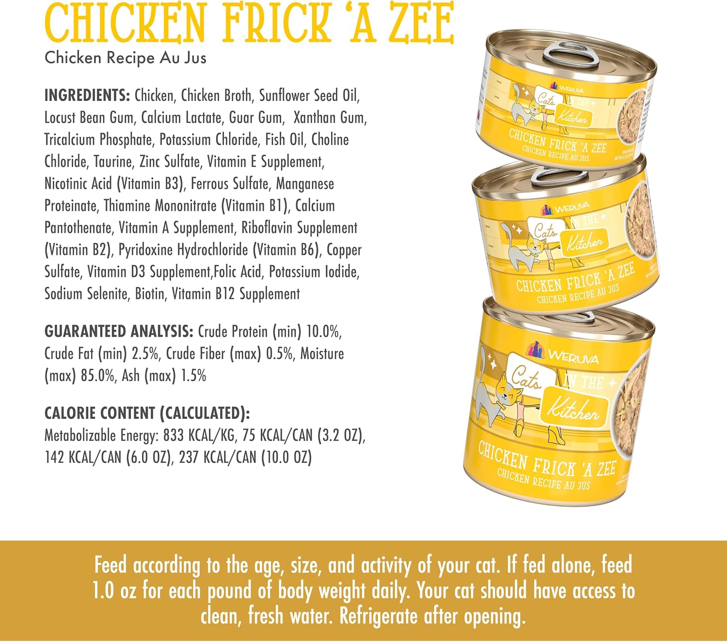 Weruva Cats in the Kitchen, Kitchen Cuties Variety Pack, Wet Cat Food, 3.2oz Can (Pack of 12)