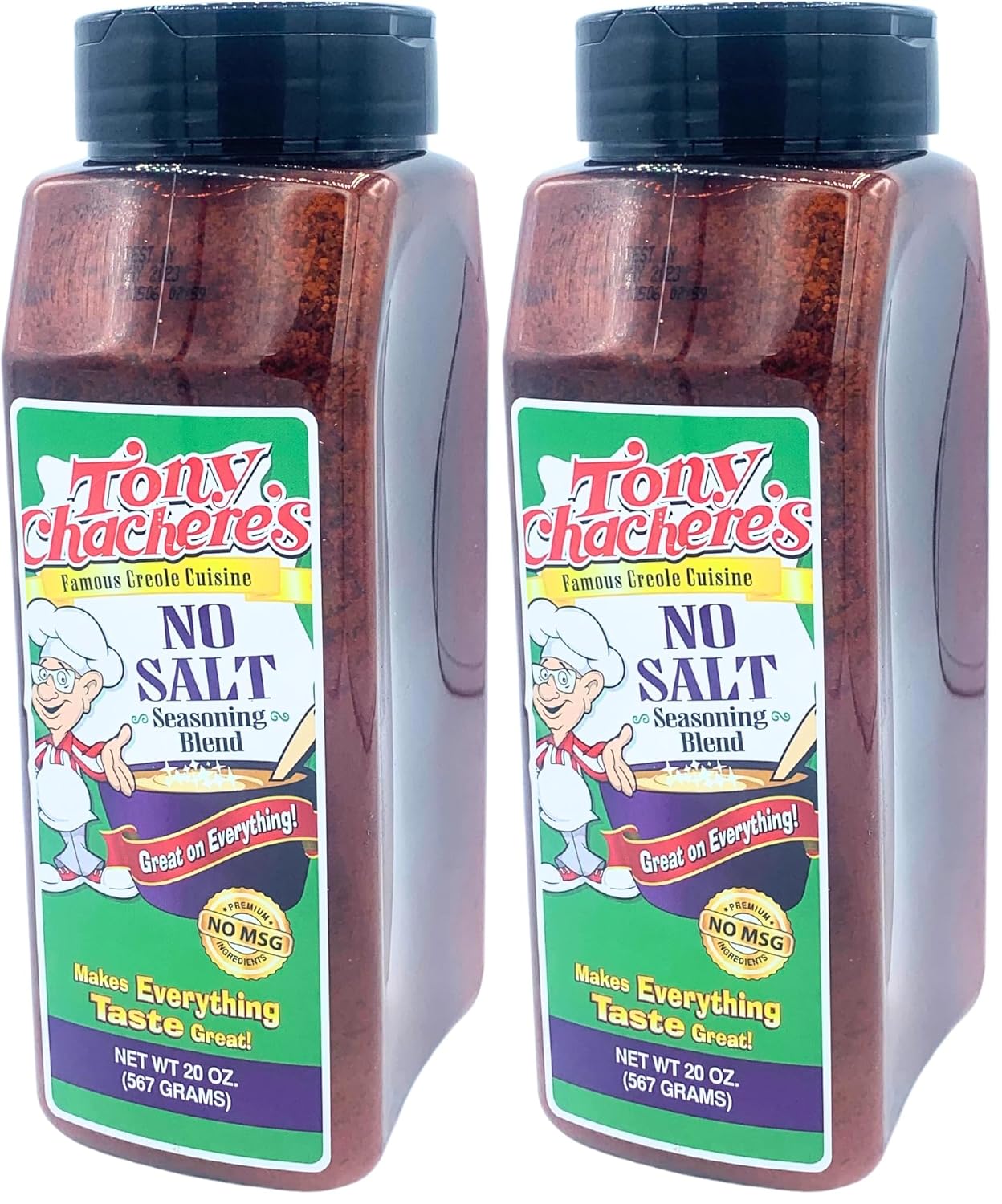 Tony Chachere's No Salt Seasoning - 20 oz Shaker Jar of Savory Spice Blend for Delicious, Healthy Meals, For Low Sodium Diets and Flavorful Seasoning