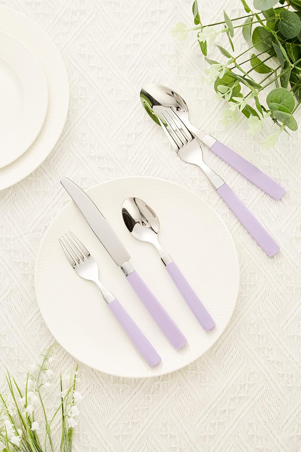 ANNOVA Silverware Set Stainless Steel Colorful Tableware Kitchen Flatware Set Utensils, Includes Dinner Knives, Forks, Spoons