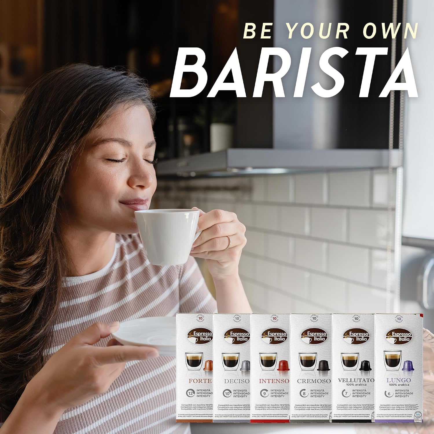 Espresso Italia 100 Variety Pack Pods compatible with Nespresso Original Line Machines
