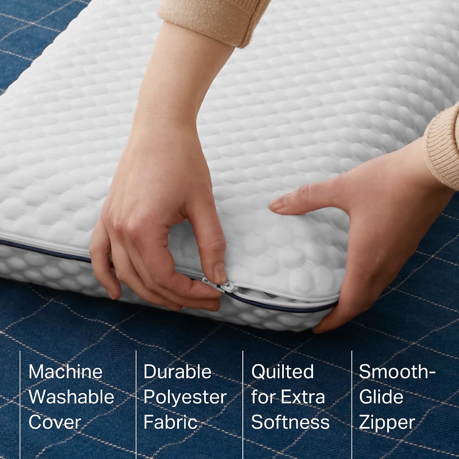 Weekender Cooling Gel Memory Foam Pillow for Sleeping – Standard Size, Ventilated Cooling Pillow for Side & Back Sleepers, Neck & Shoulder Support, Medium Firm, Washable Cover