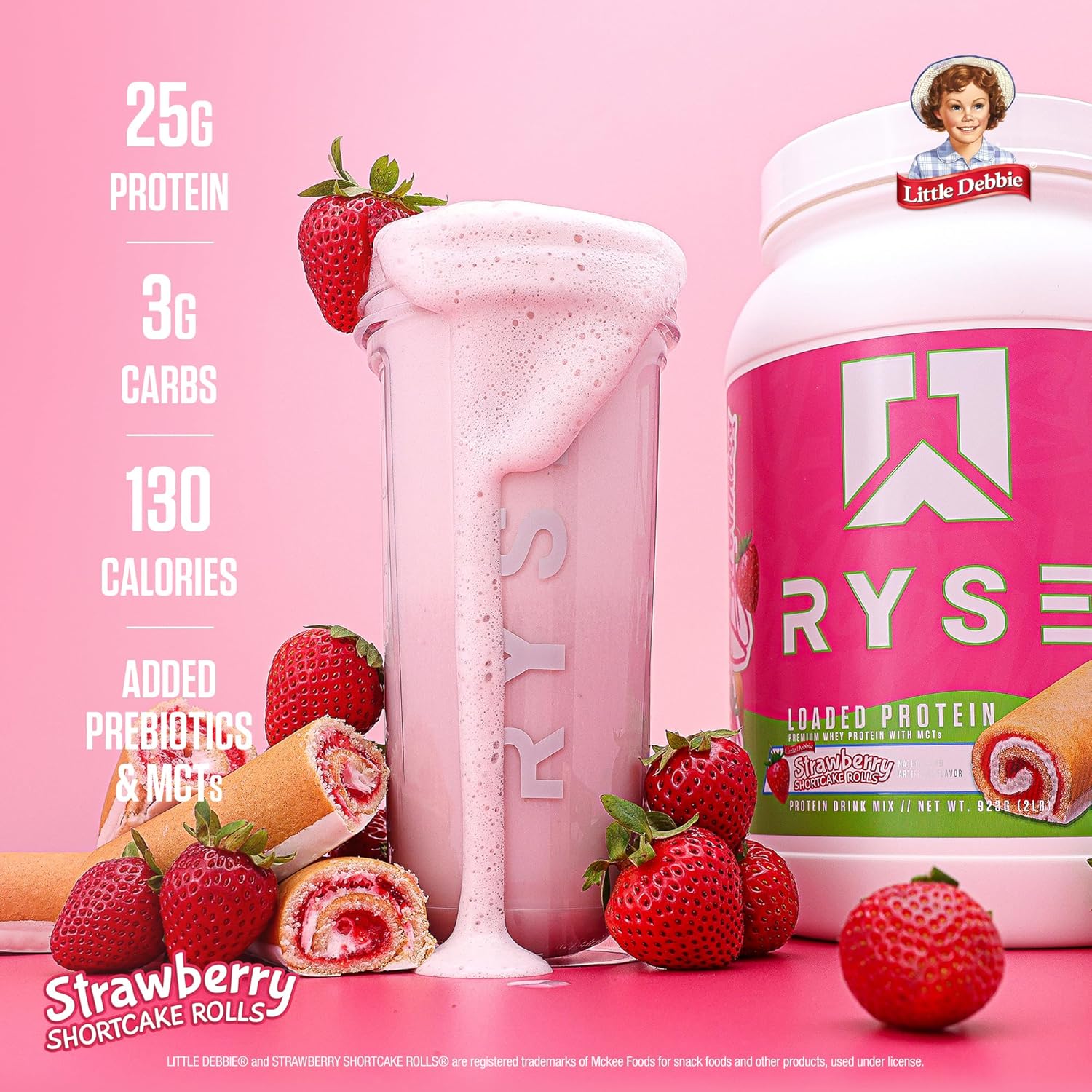 RYSE Loaded Protein Powder - Peanut Butter Cup - 25g Whey Protein Isolate & Concentrate with Prebiotic Fiber & MCTs - Low Carb, Low Sugar
