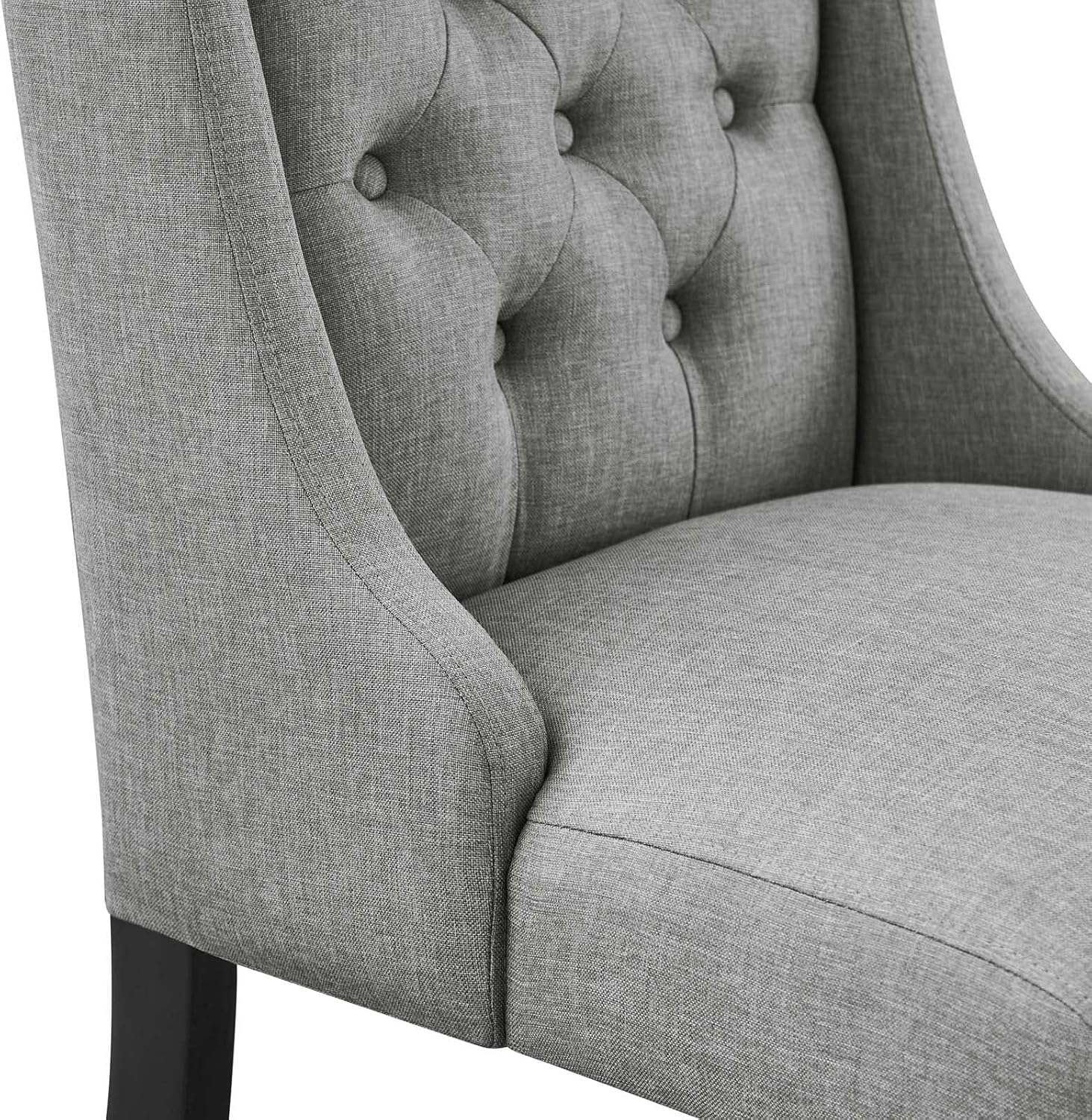 Modway Baronet Modern Tufted Upholstered Fabric Parsons Kitchen and Dining Room Chair in Beige