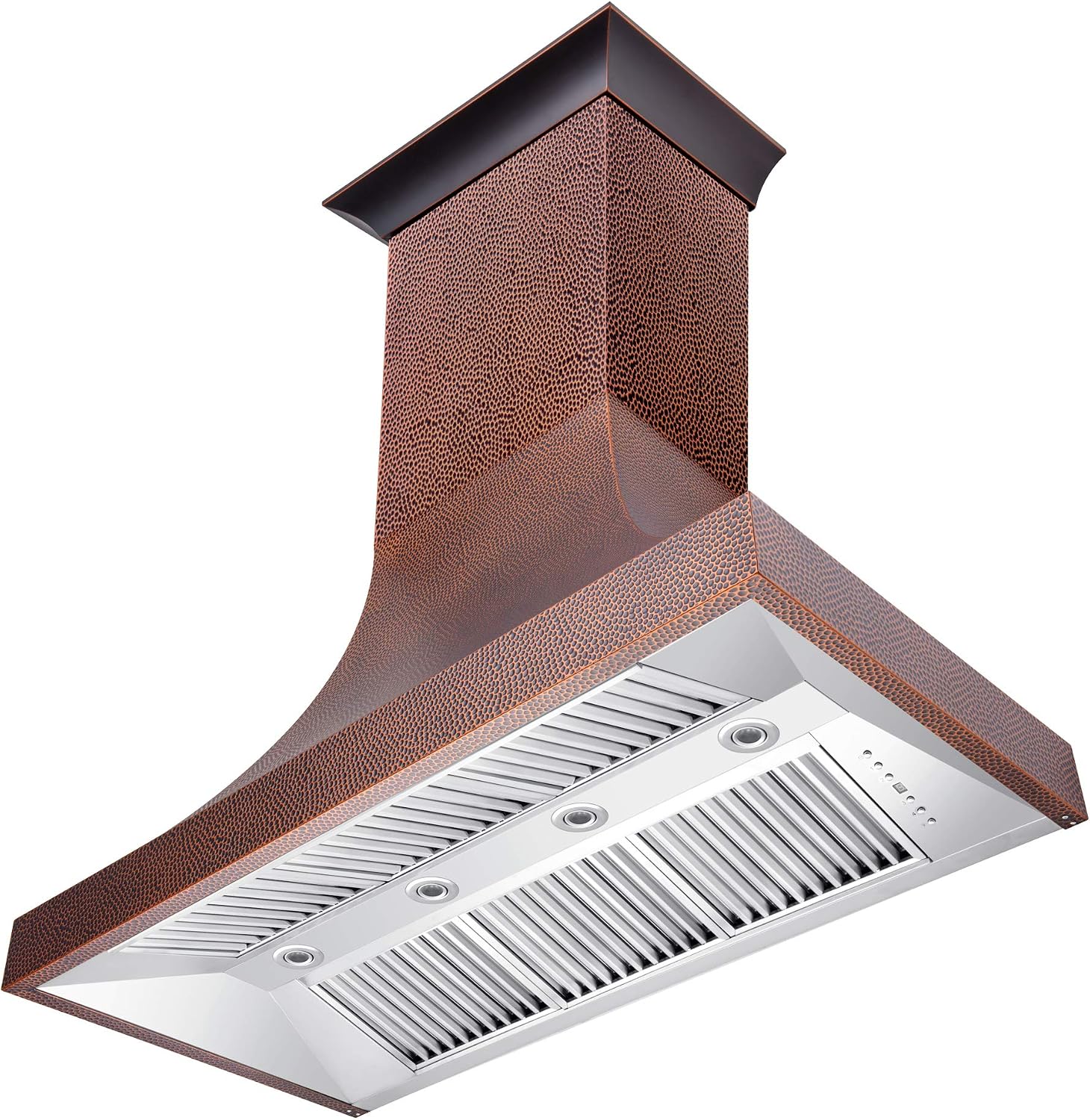 ZLINE 48" Designer Series Hand-Hammered Copper Finish Ducted Wall Range Hood (8632H-48)
