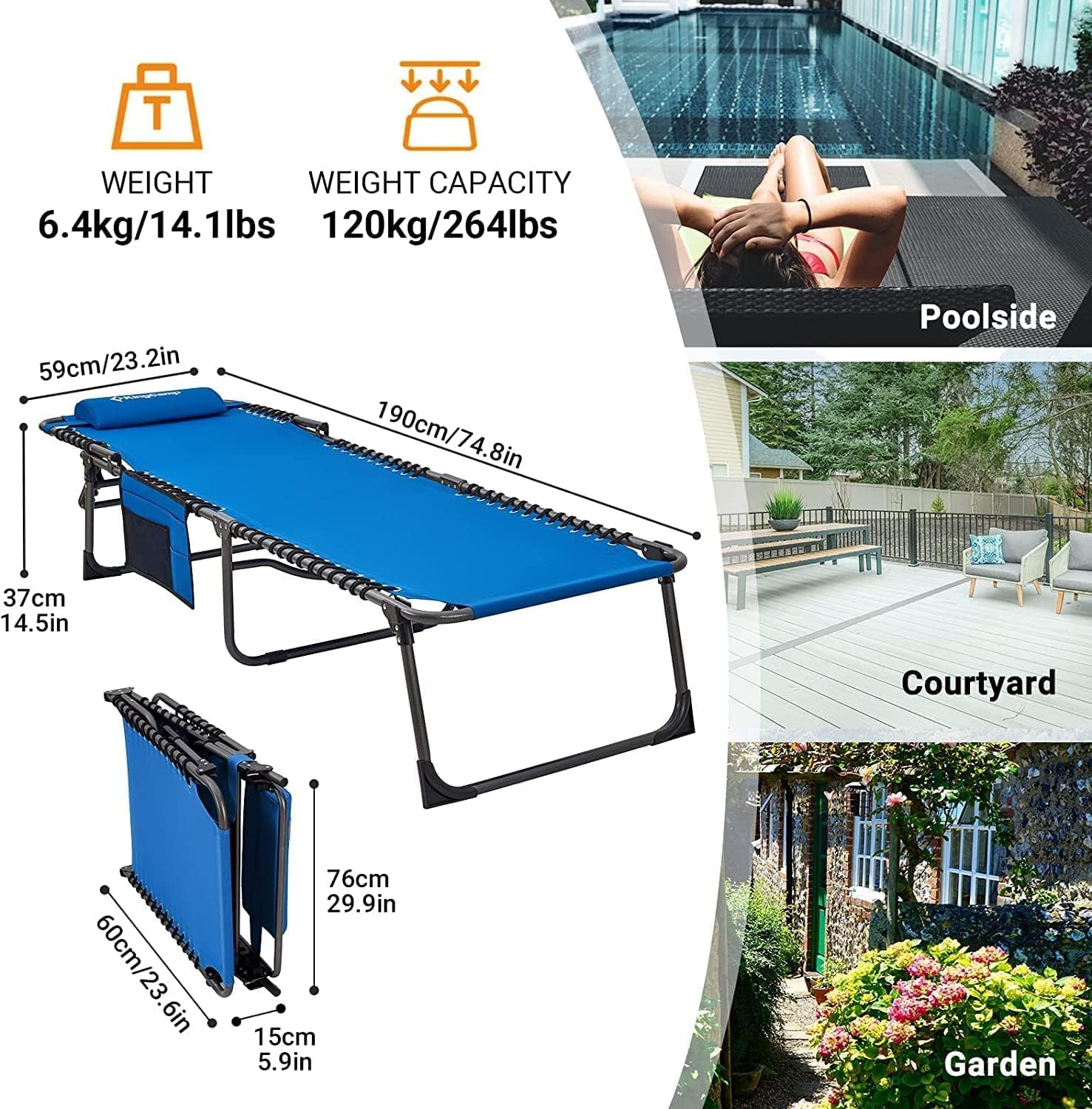 KingCamp Lounge Chair Outdoor