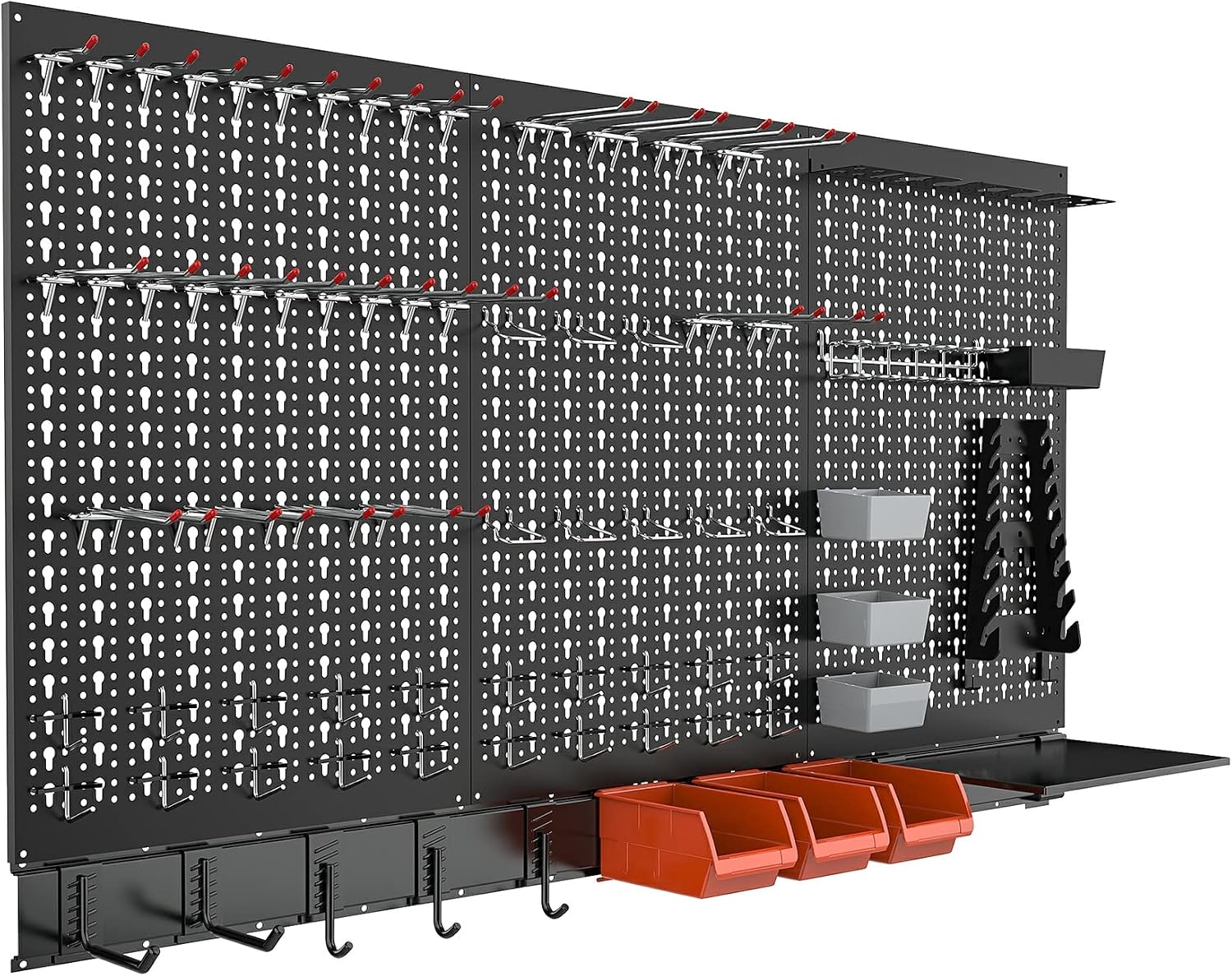 TORACK 109 PCS Pegboard Wall Organizer 48x24 in, Garage Metal Pegboard