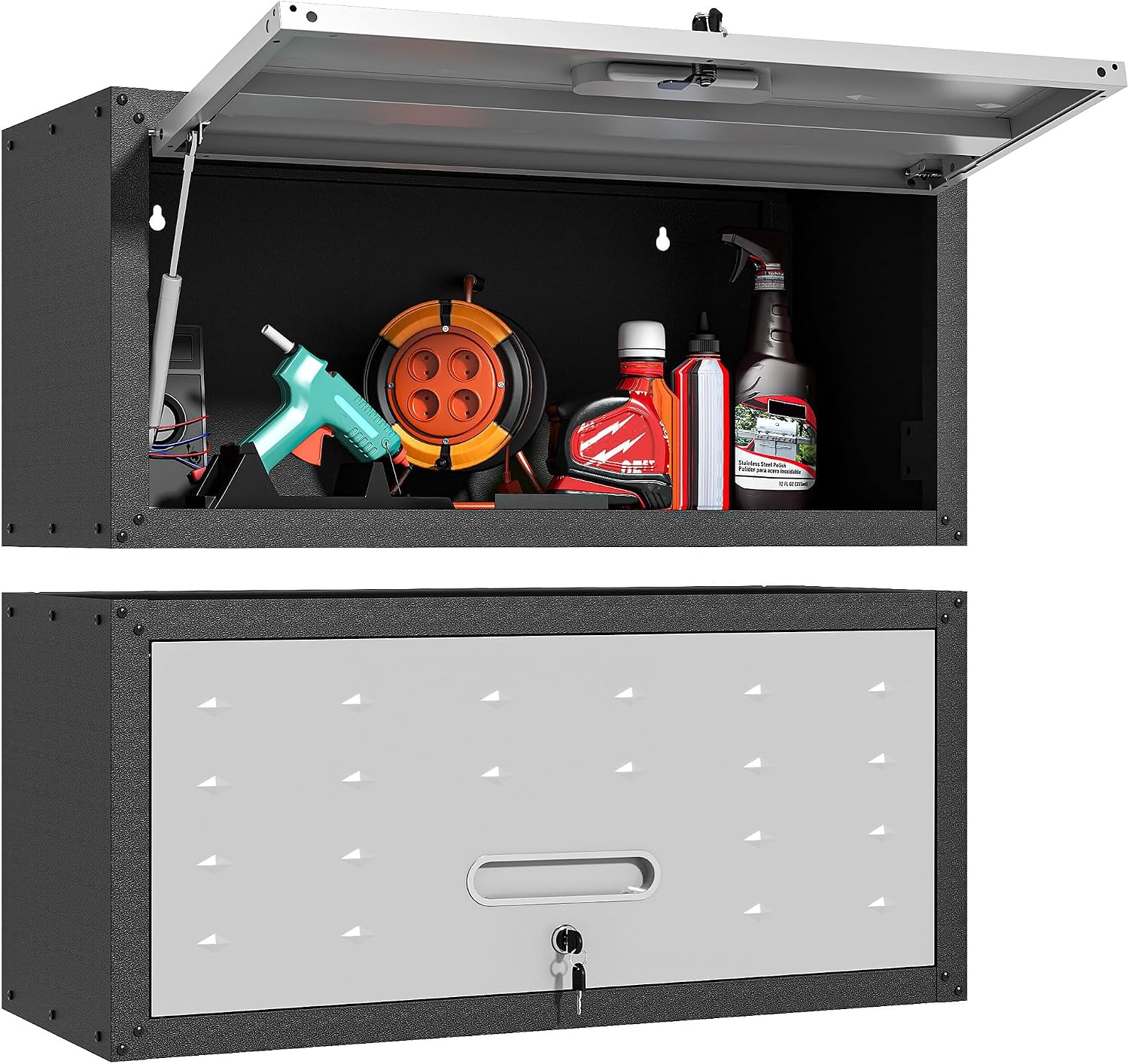 Metal Storage Cabinet for Garage, Tool Cabinet, Utility Cabinet | Wheeled, Rolling Tool Cabinet, 6 Drawers, Top Countertop, Pegboard, Assembly Required, Black