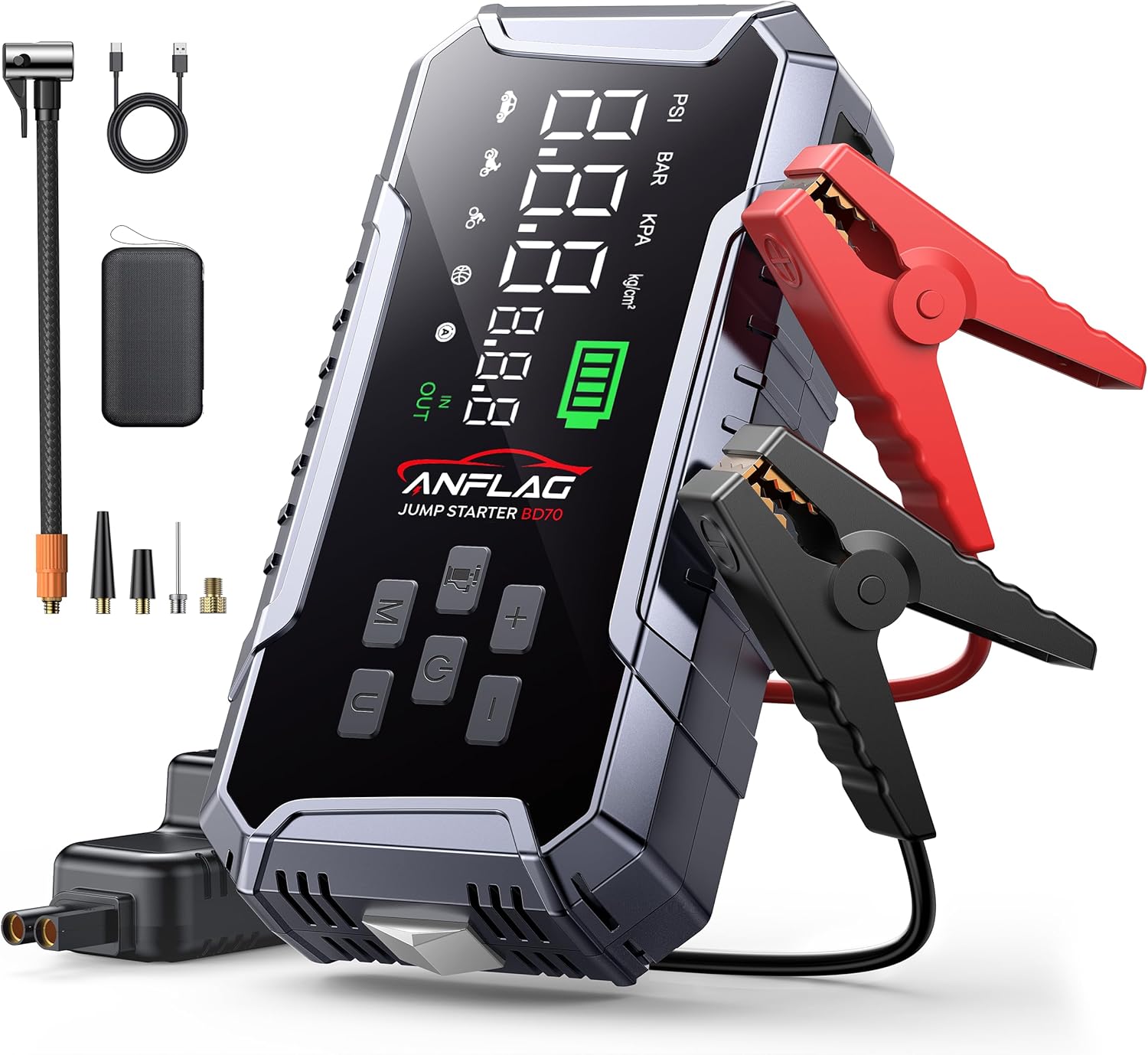 Car Jump Starter with Air Compressor 160PSI, 7000A Car Battery Jumper Starter Portable 12V Jump Box(All Gas/12L Diesel), Cordless Tire Inlfator