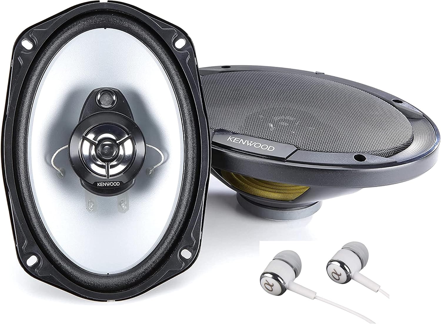Kenwood KFC-6966S 800W Max 6" x 9" 3-Way 4 ohms impedance Car Stereo Coaxial Speakers Pair