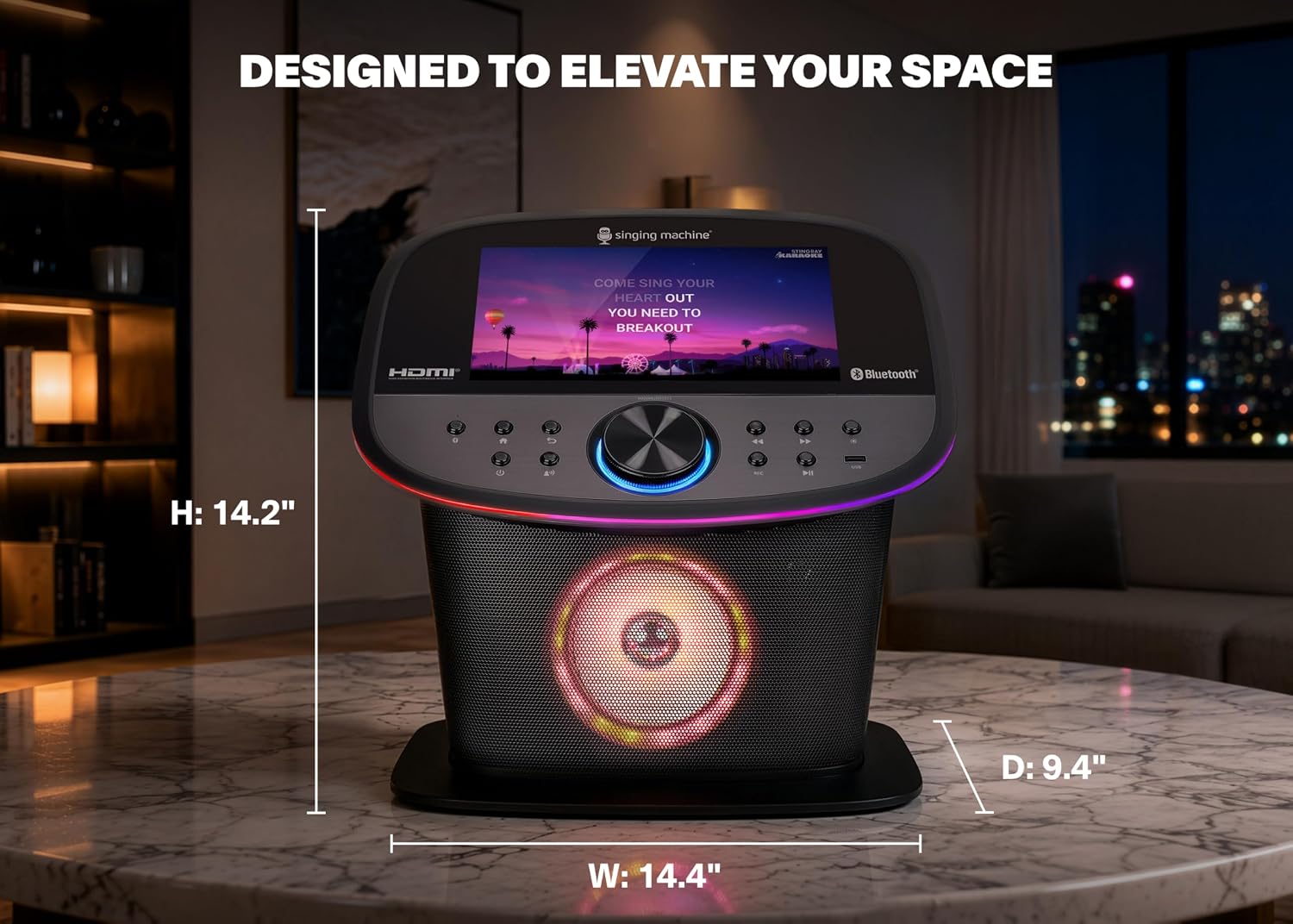 Singing Machine Karaoke Machine Screen, WiFi, Music Apps, 2 Microphones | All-in-One Karaoke Adults/Kids, Built-in Screen, 2 Wireless Mics, WiFi Enabled, App Compatible YouTube/Spotify, Home & Partie