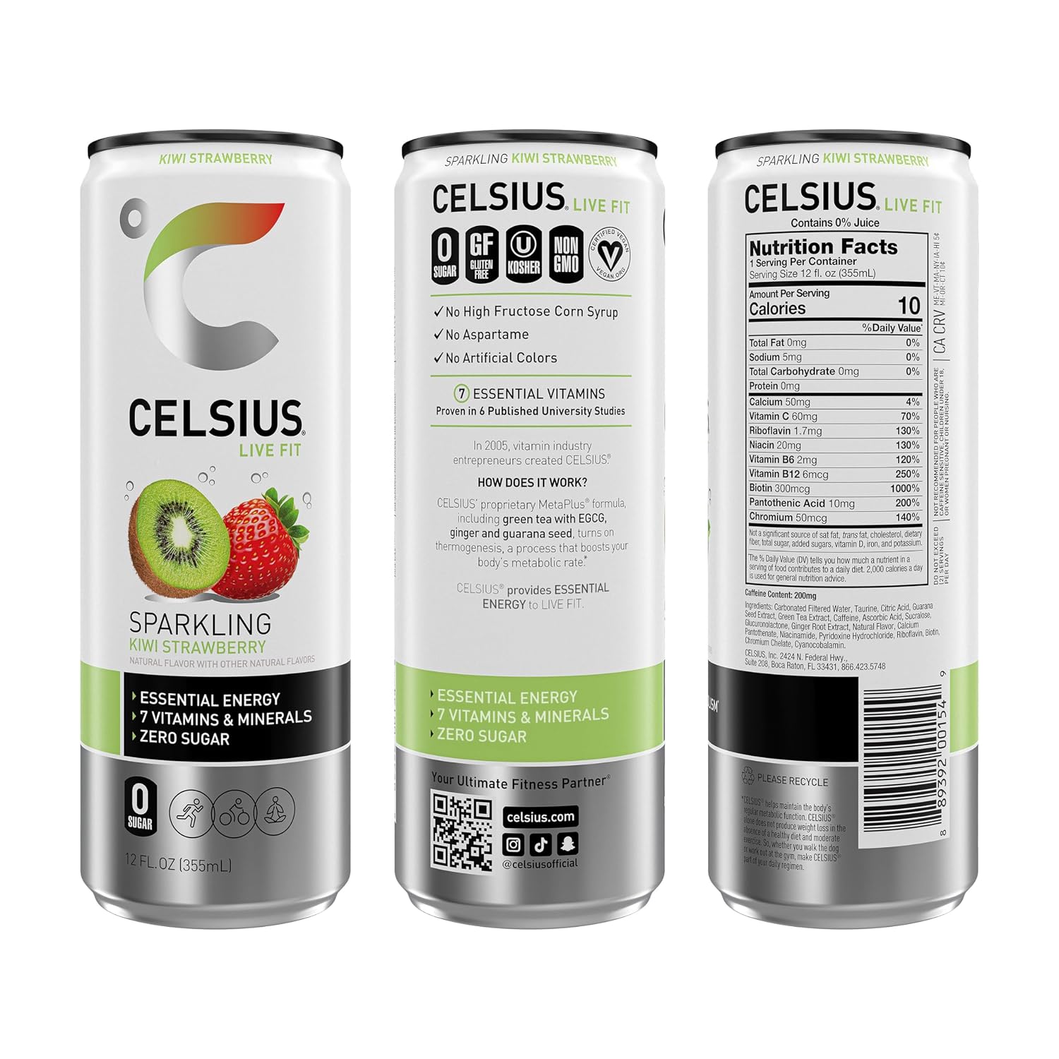 CELSIUS Sparkling Cola, Sugar Free Energy Drink, 12 Fl Oz (Pack of 12)