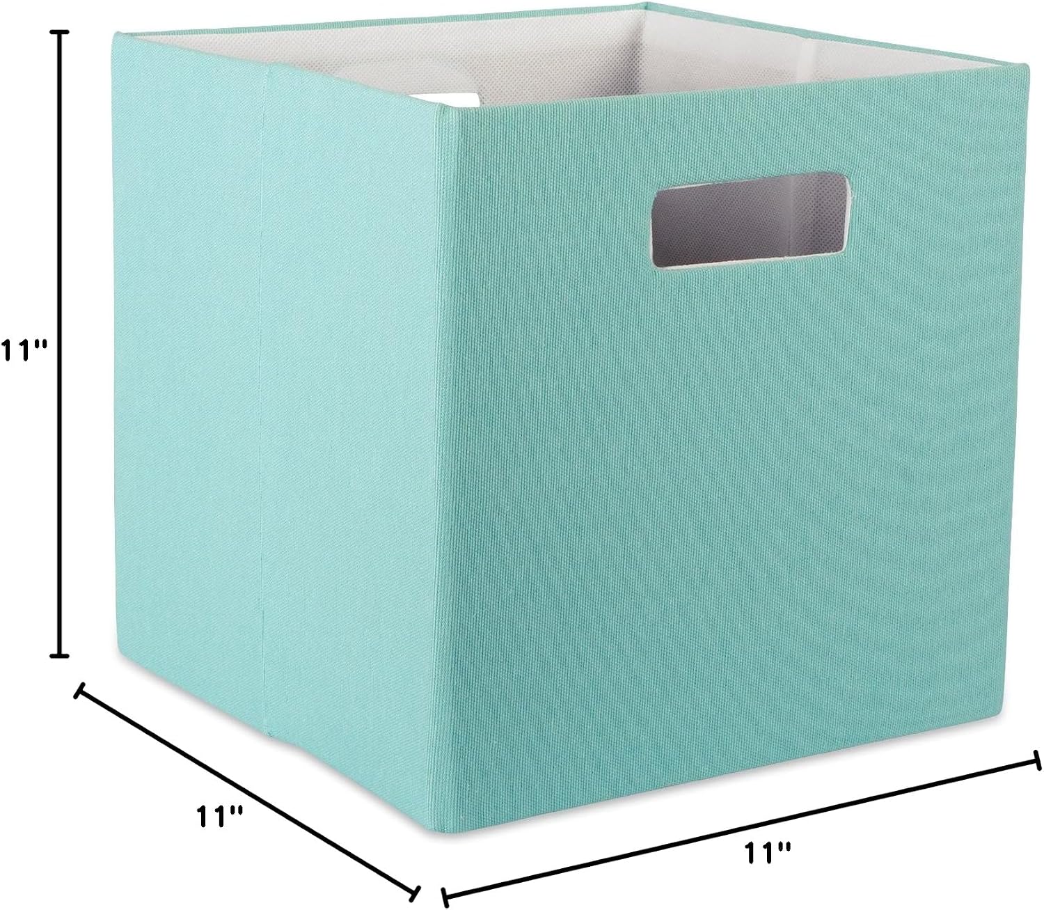 DII Fabric Storage Cube Organizer Bin 13x13x13 Foldable, Teal