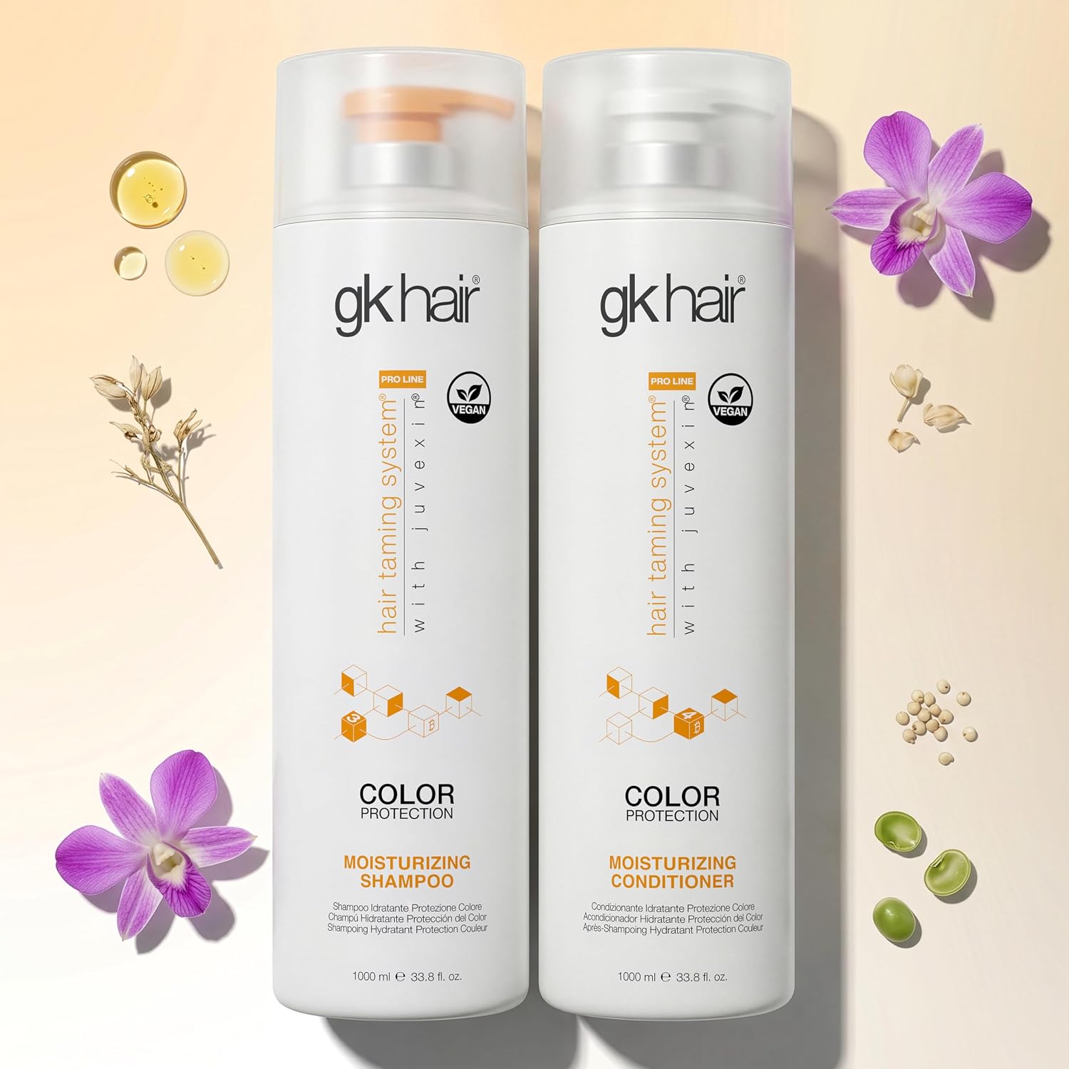 GK HAIR Keratin Shampoo and Conditioner set, Sulfate Free Moisturizing shampoo & conditioner for Color Treated Hair, Hydrating lightweight Formula for Dry, Damaged & Frizzy Hair 10.1oz each
