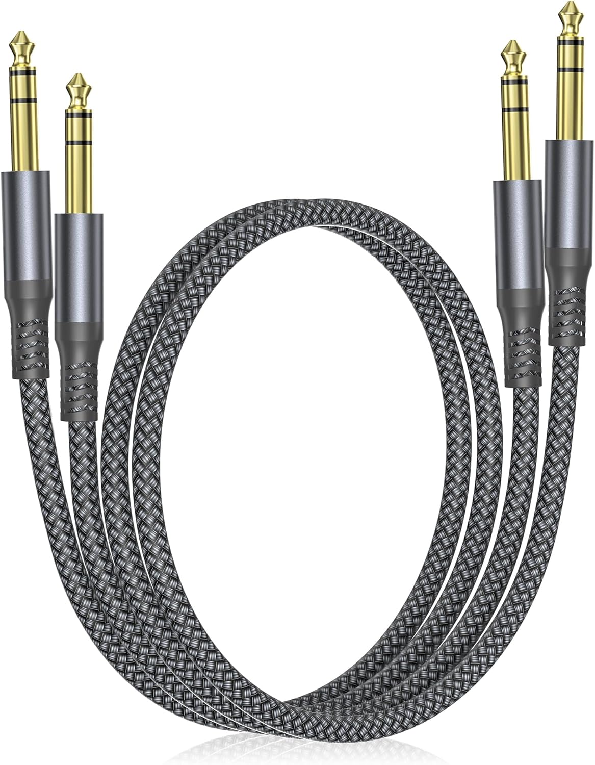 Elebase 1/4 Inch TRS Instrument Cable 10FT 2Pack,6.35mm Male Guitar Cord 3M