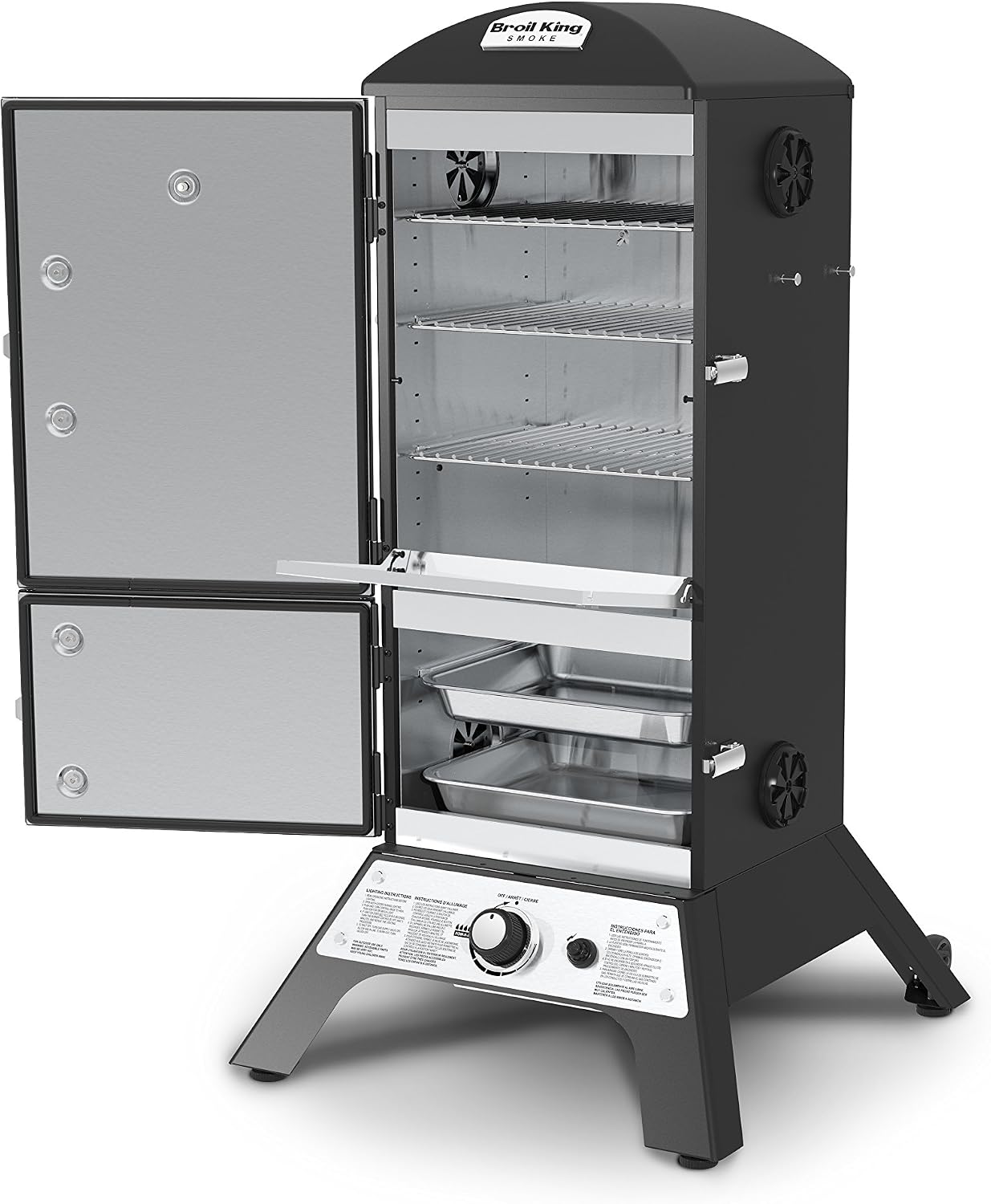 Broil King 923610 Vertical Charcoal Cabinet Smoker, Black