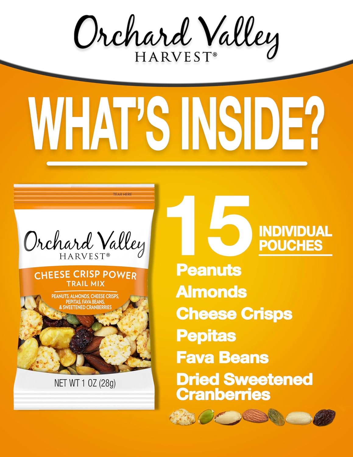 Orchard Valley Harvest Choc Nut Mix Multipack, 1 oz, Pack of 8 | Dark Chocolate Raisins, Almonds & Peanuts, Gluten Free, Stand Up Bag, Non-GMO, 4g Plant Protein, On-The-Go Snack