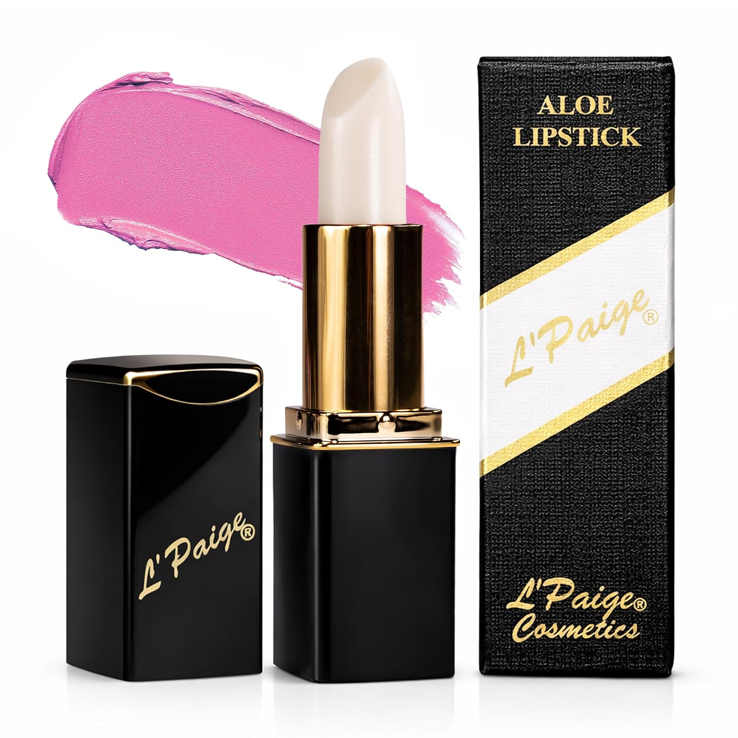L’Paige Rosy Pearl Lipstick | Sheer Neutral Rose Lip Color | Aloe Vera Moisturizing Formula | Long-Lasting Hydrating Finish | Soft Silvery Pink Shade L56