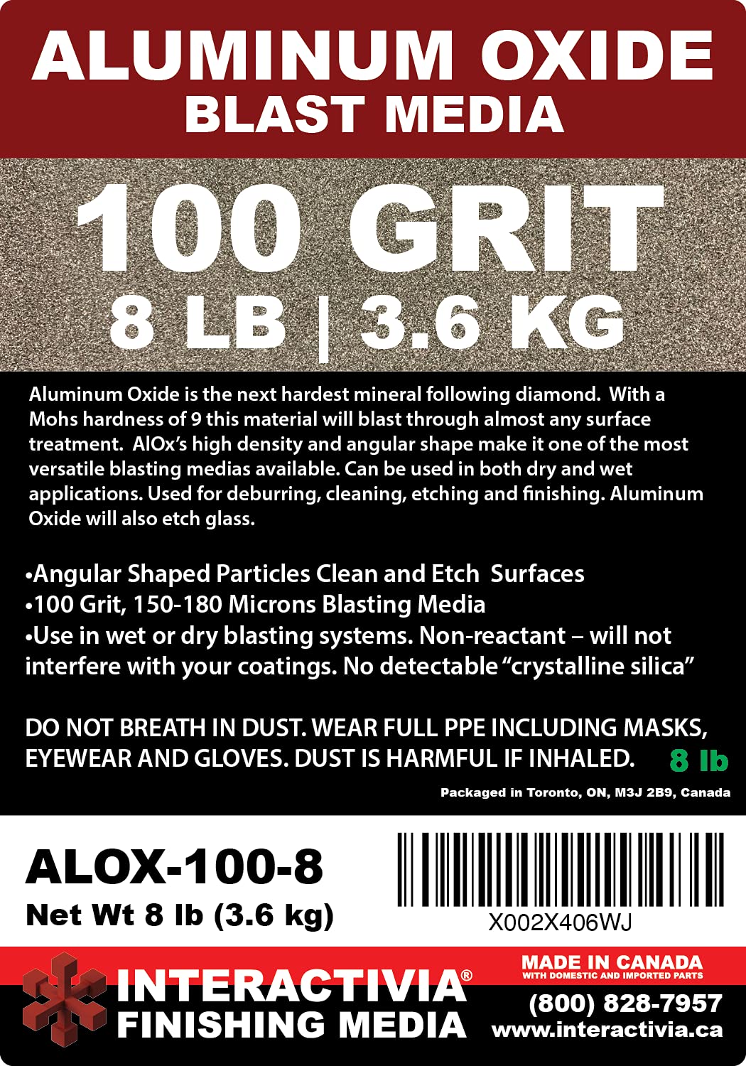 #80 Aluminum Oxide - 8 LBS - Medium Sand Blasting Abrasive Media for Blasting Cabinet and Blasting Guns.