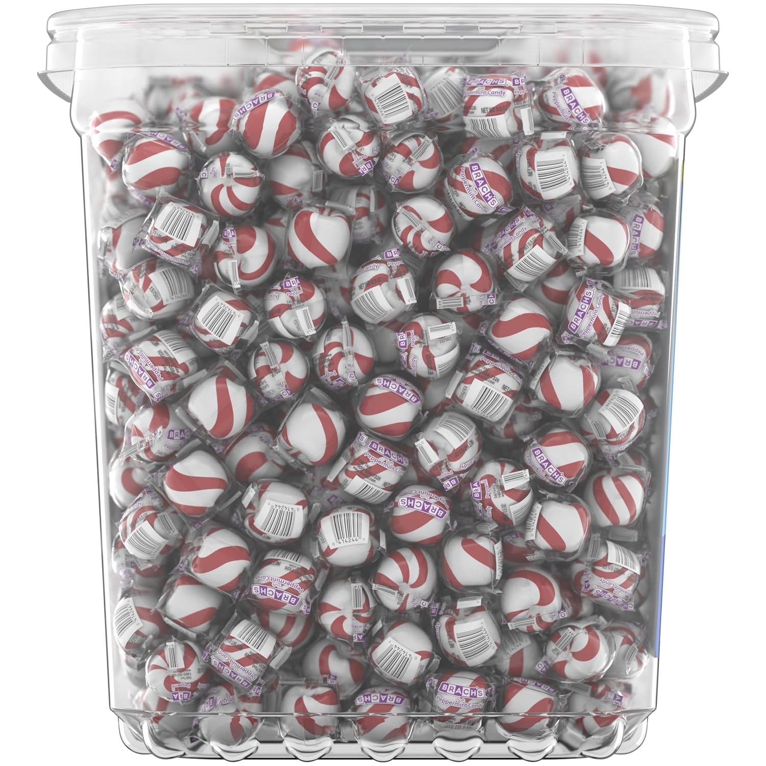 Brach's Sweet Stripes Soft Peppermint Candy, Individually Wrapped, 350 Ct | Melt-away soft peppermint mints, red & white, real peppermint oil, individually wrapped, party, candy dish