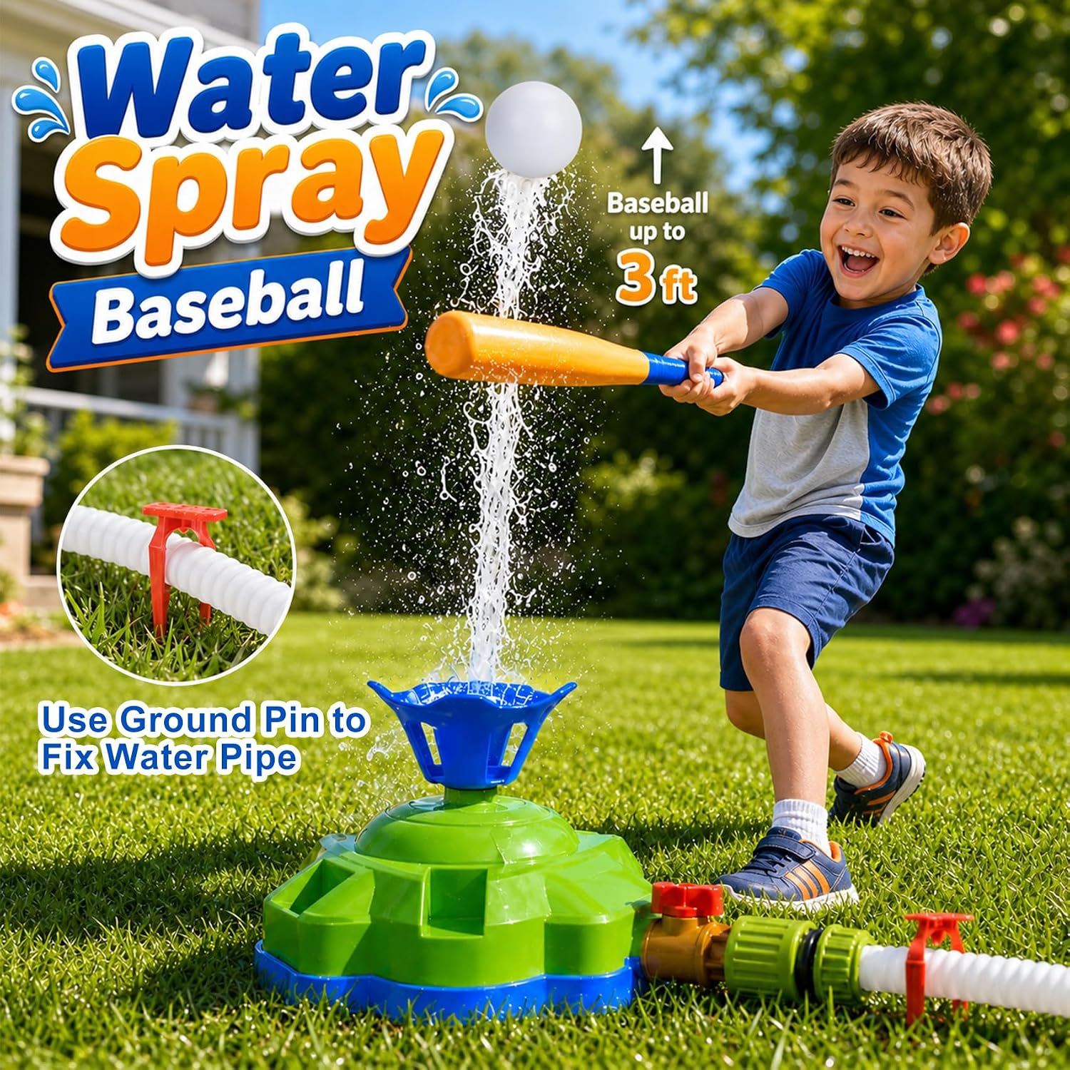 4-in-1 Kids Water Sprinkler Toys for Outdoor Play – Foot Pump Rocket, Water Spray Rocket