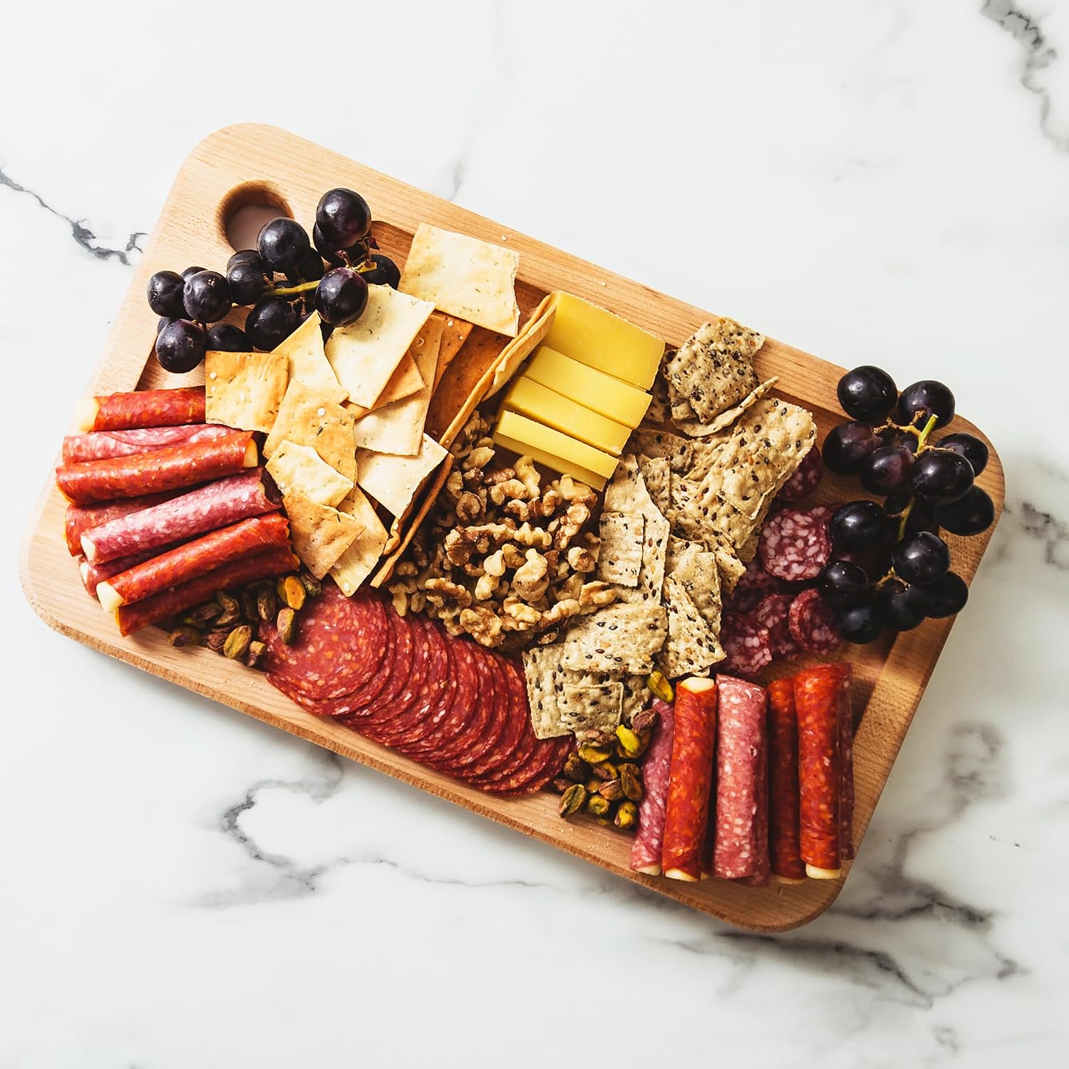 John Boos Prestige Series Rectangular Wooden Maple Cutting Board 16”x10” – 1.25” Thick, 6-lb Reversible Butcher Block with Juice Groove, Edge-Grain & Finger Grip Hole – Made in the USA | 1.25” Thick, 6-lb Butcher Block with Juice Groove, Edge-Grain & Fin…