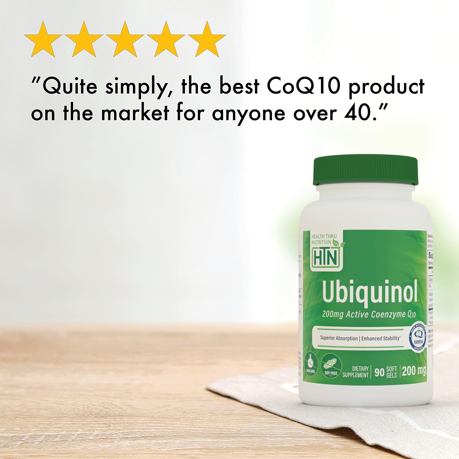 Health Thru Nutrition Ubiquinol 200mg 30 Softgels as Kaneka QH Reduced CoQ-10 | Stabilized - 3rd Party Tested | Enhanced Bioavailability | Cardiovascular & Mitochondria Function Support | Non-GMO | Reduced Form CoQ-10 Supplement, High Absorption, Cardiov…