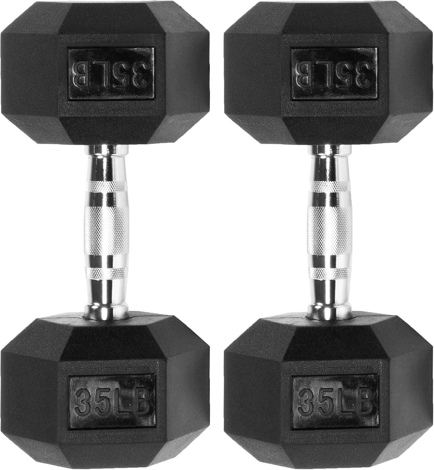 Rubber Encased Hex Dumbbell with Knurled Alloy Material Non-slip Handle, Basic Professional Dumbbell