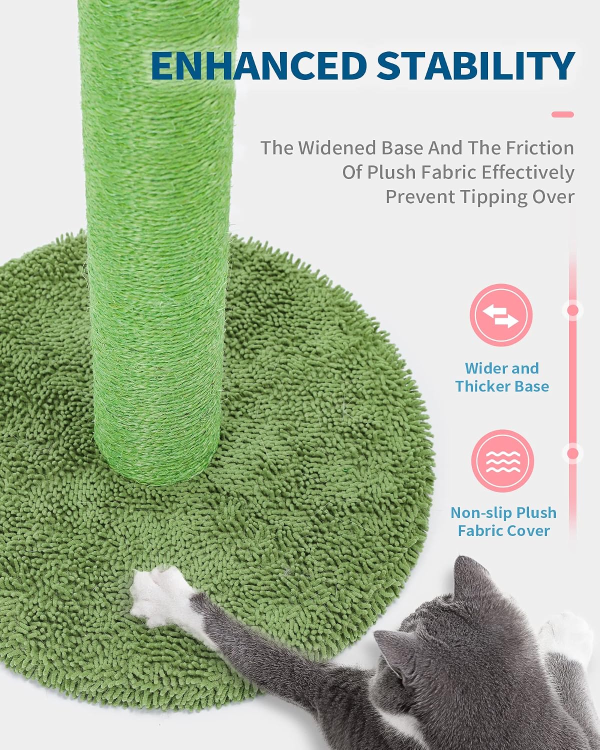 Made4Pets Cactus Cat Scratching Post for Small Indoor Cats & Kittens, 21.7"