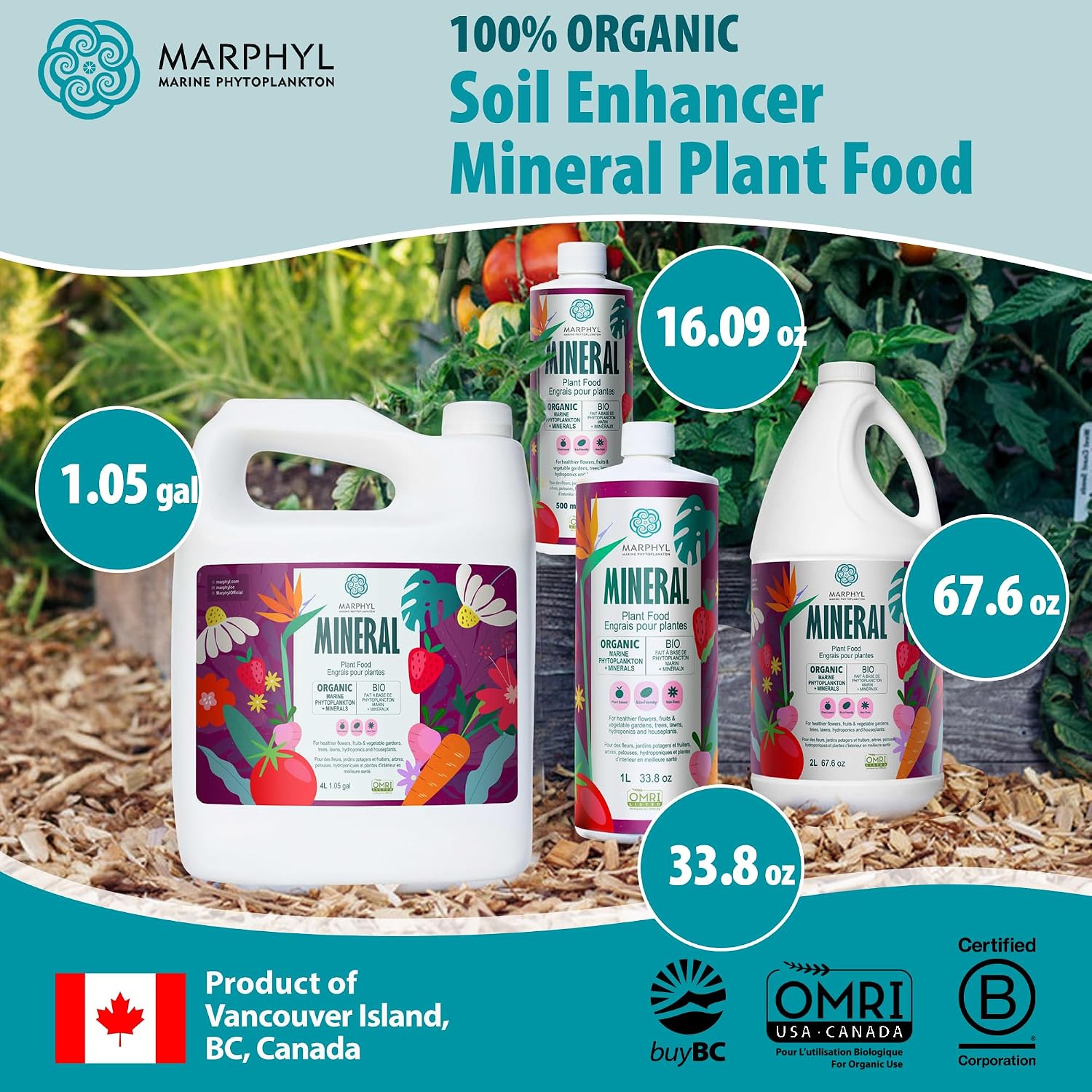 MARPHYL All-Purpose Plant Food – Organic Nutrient-Rich Fertilizer & Soil Enhancer for Indoor & Outdoor Flowers, Vegetables, Succulents, Bamboo & Hydroponics