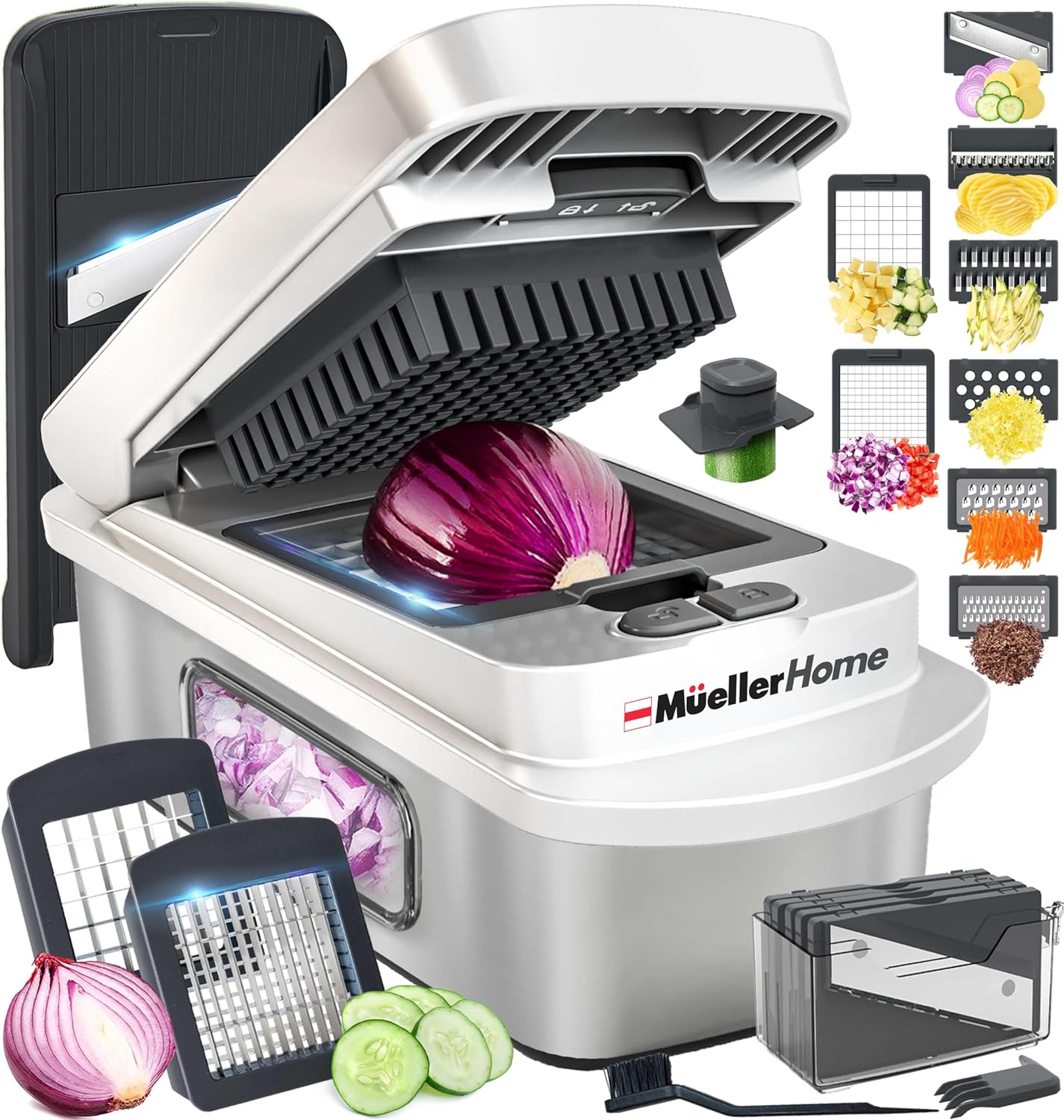 Mueller The Real Original Pro Vegetable Chopper & Mandoline Slicer, 10-in-1