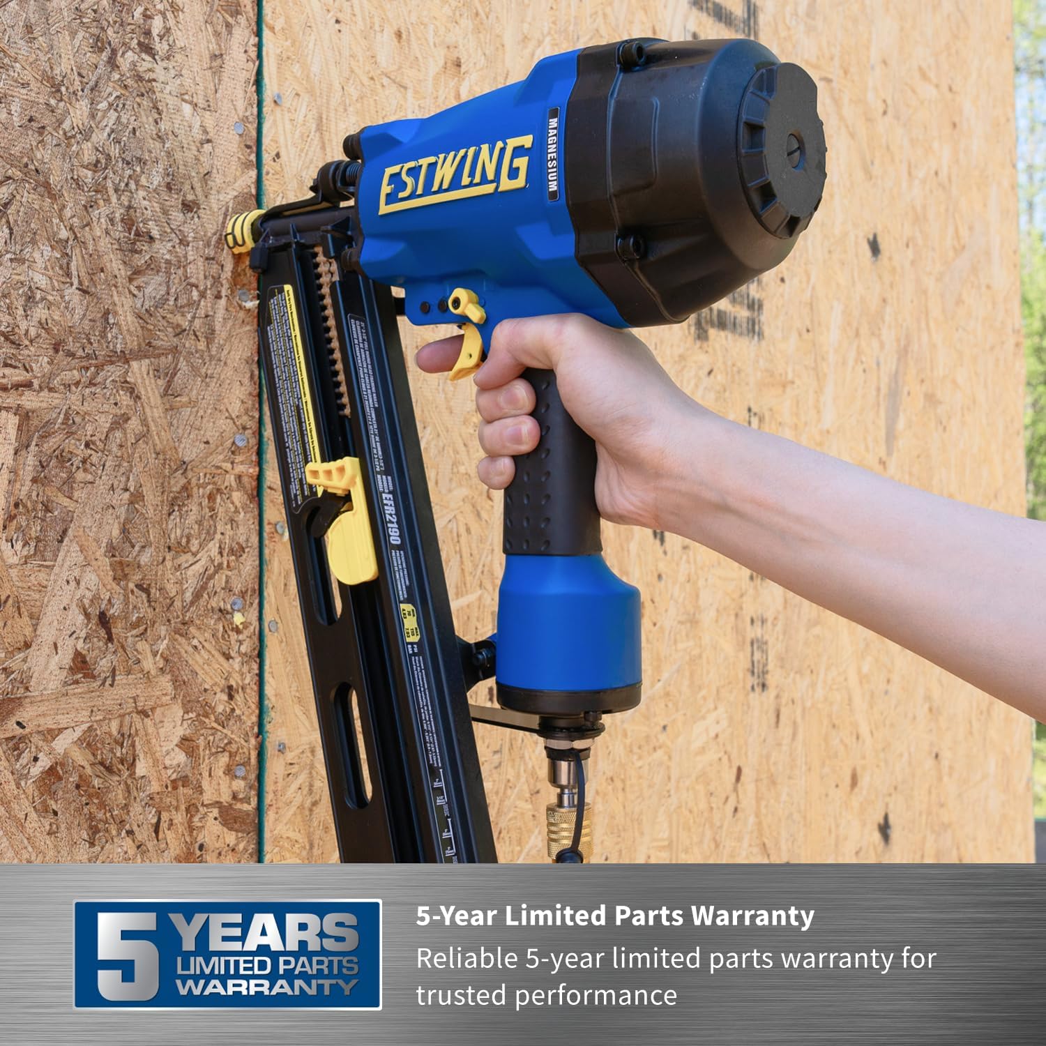 Estwing Pneumatic 21 Degree Framing Nailer, 2”–3-1/2” Framing Nails, Lightweight Magnesium Nail Gun with Depth Adjustment
