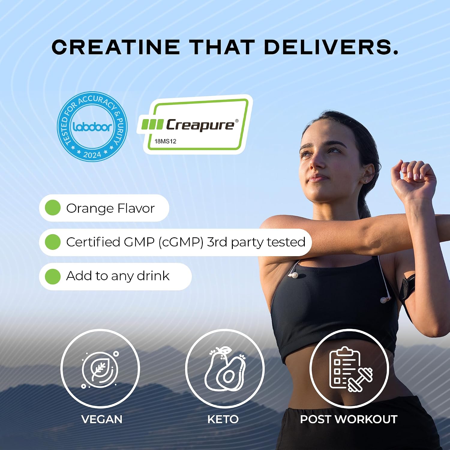 Muscle Feast Creapure Creatine Monohydrate Powder, Unflavored (300g) | Vegan, Non-GMO, Keto Friendly Mass Gainer, Muscle Recovery Supplement & Trusted Creatine for Muscle Growth, Creatine Powder
