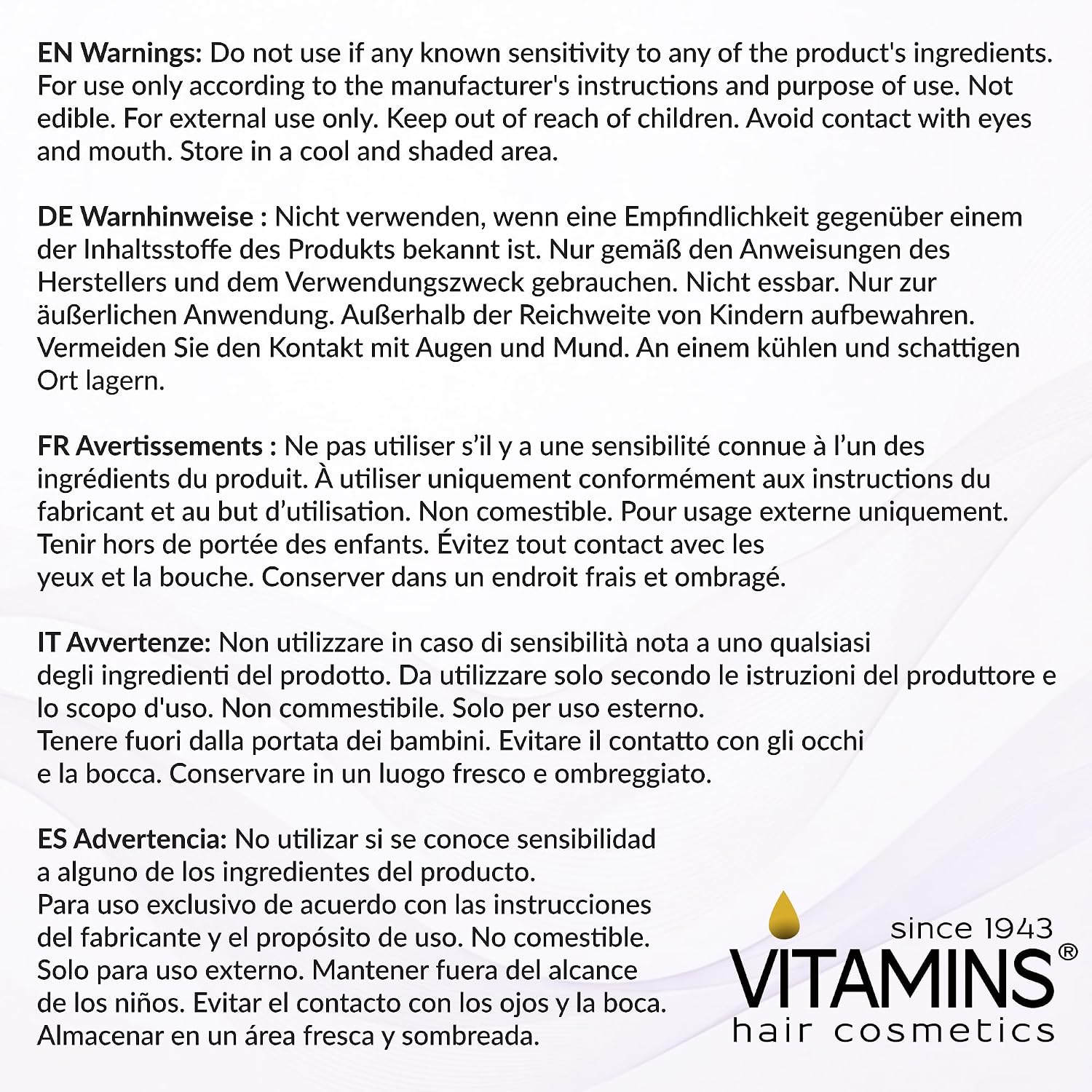 VITAMINS hair cosmetics Keratin Purple Blue Shampoo Anti Brass for Blondes