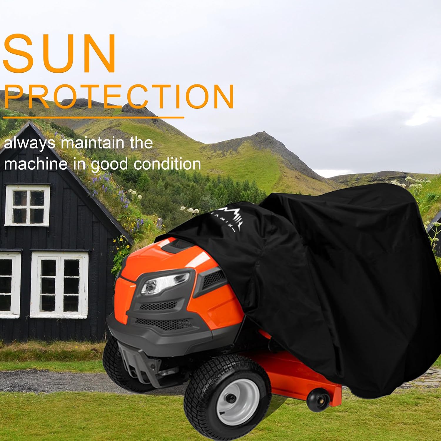 Himal Outdoors Riding Lawn Mower Cover, Heavy Duty 420D to 54" | Waterproof, Tractor Decks up, Windproof Buckles, Velcro Design, Turn Mower Cover