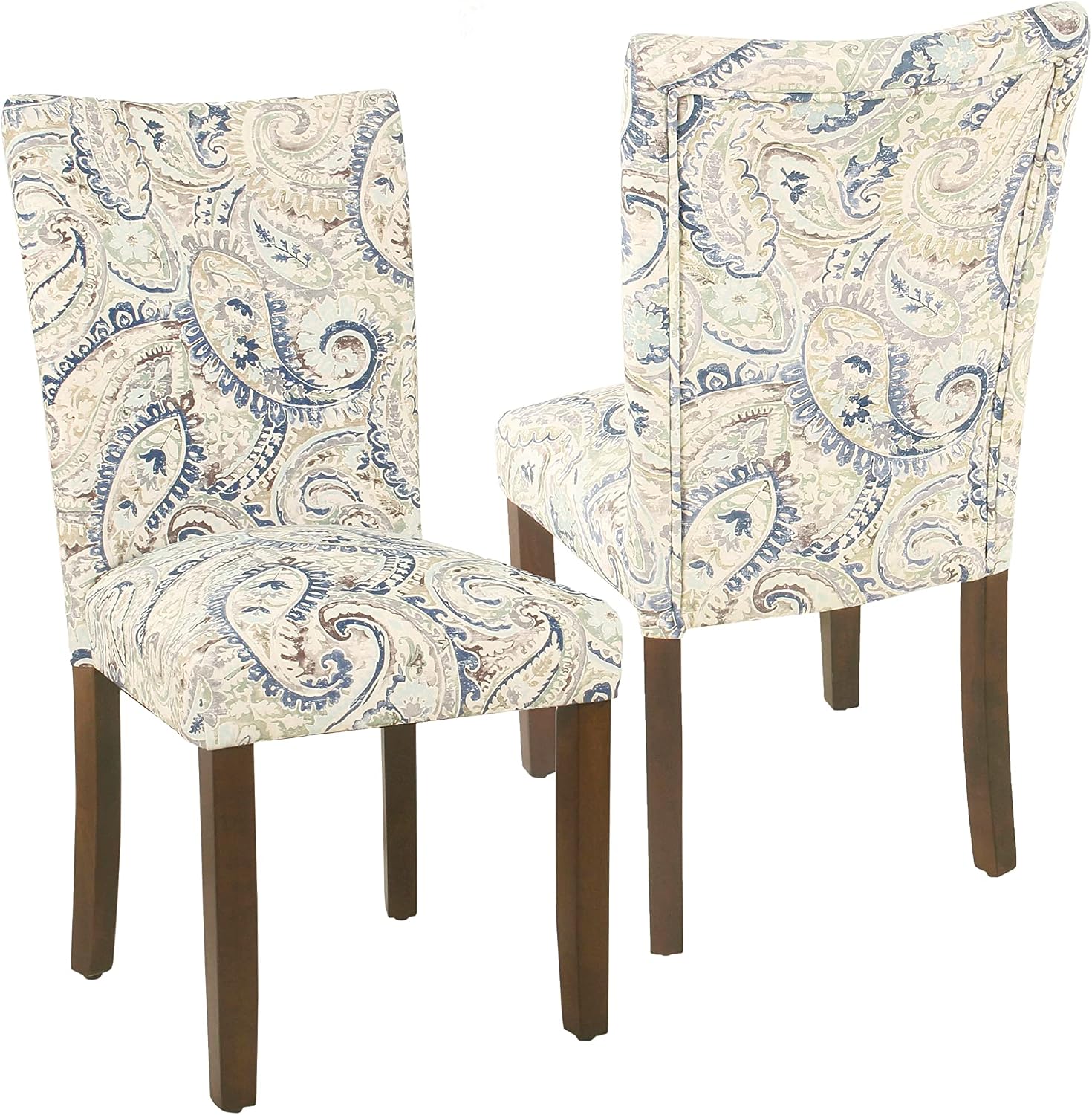Homepop Home Decor | Classic Upholstered Parsons Dining Chairs | Set of 2 Accent Dining Chairs with Nailhead Trim, Natural Linen