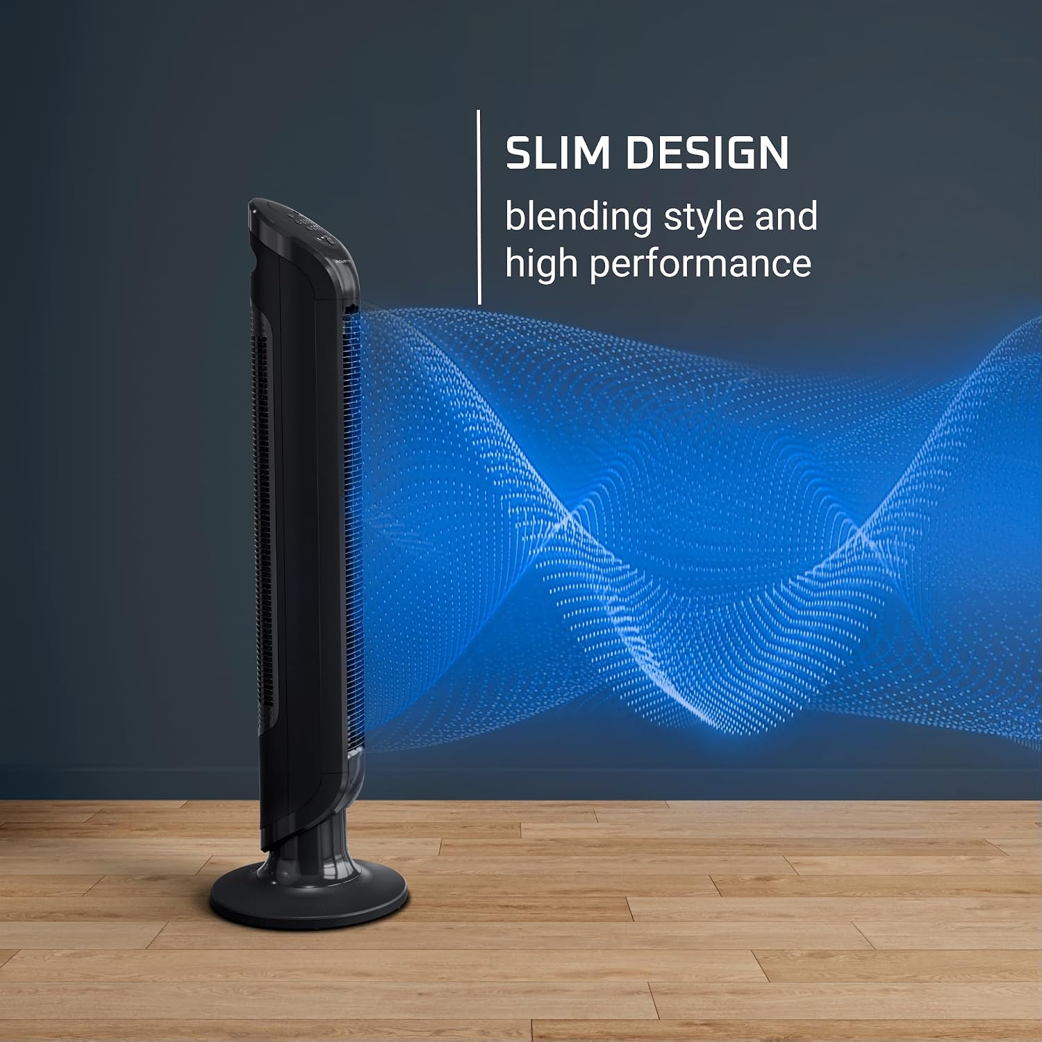 Rowenta, Desk Fan, Turbo Silence Table Fan with Remote, 18 Inches, Ultra Quiet Fan for Bedroom, Oscillating, Portable, 5 Speeds, Black, Indoor, VU2660
