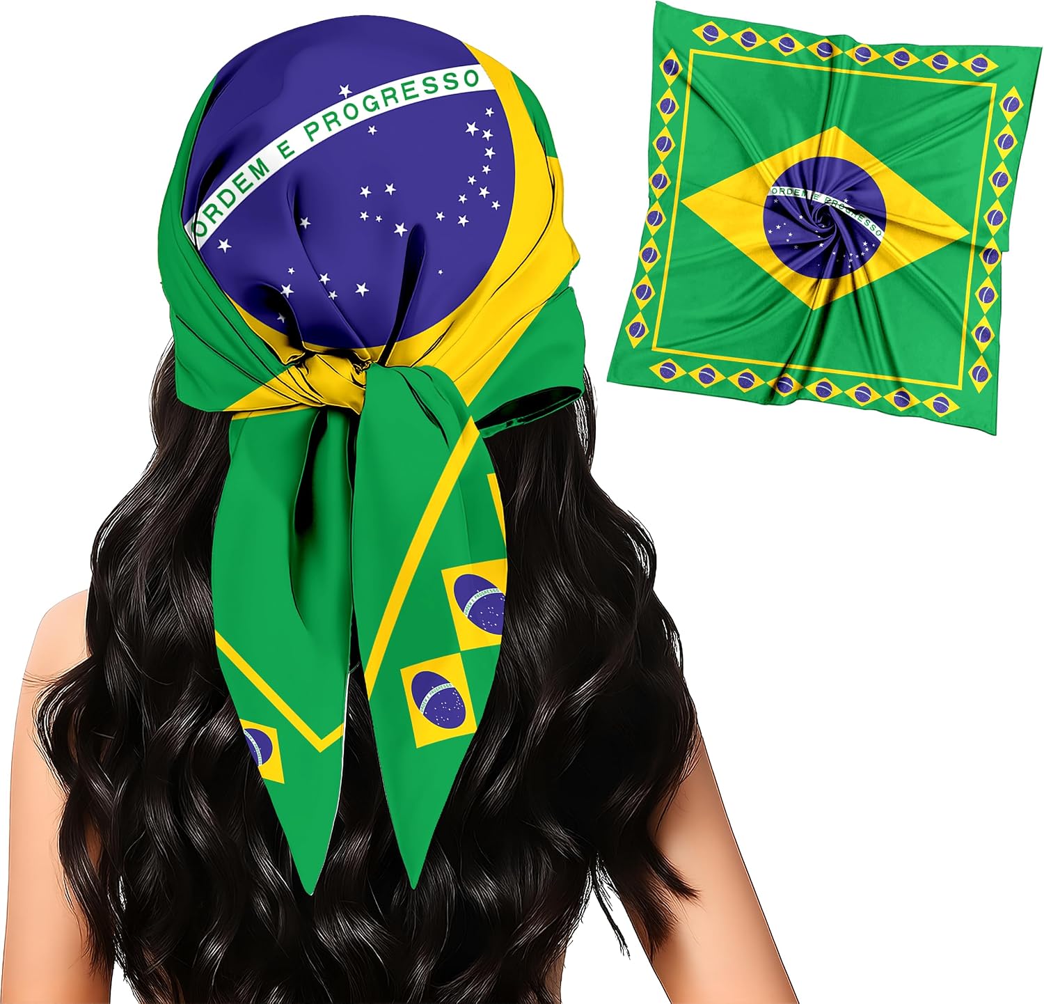 Fashion Bandana Women,Flag Silk Scarf,27.5x27.5 Large Square bandanas,Satin Hair for Sleeping,Travel,for Gift
