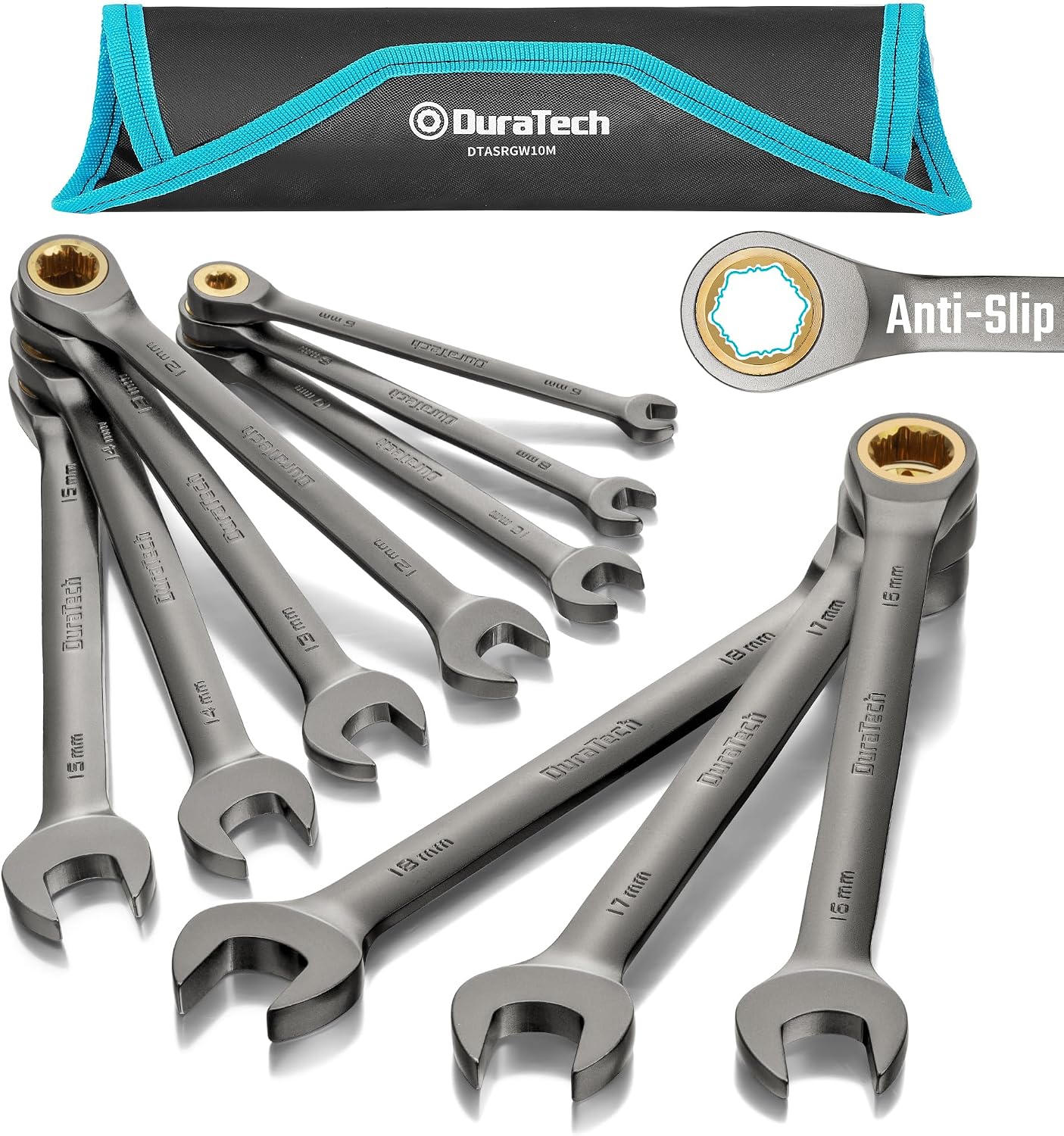 DURATECH 22-Piece Ratcheting Wrench Set, Combination Wrench Set, Metric&SAE
