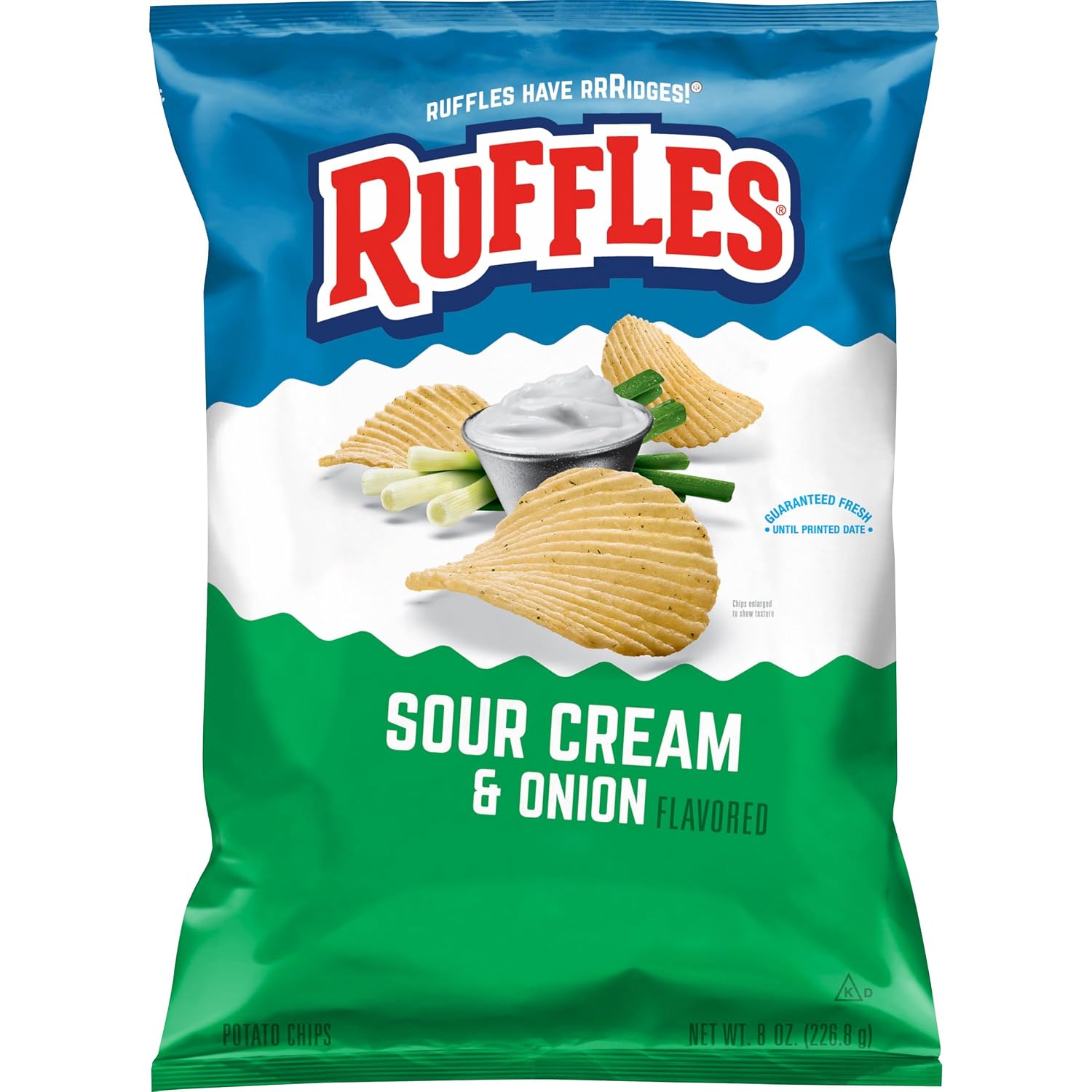 Ruffles Potato Chips, Queso, Cheddar Cheese, 8 Ounce