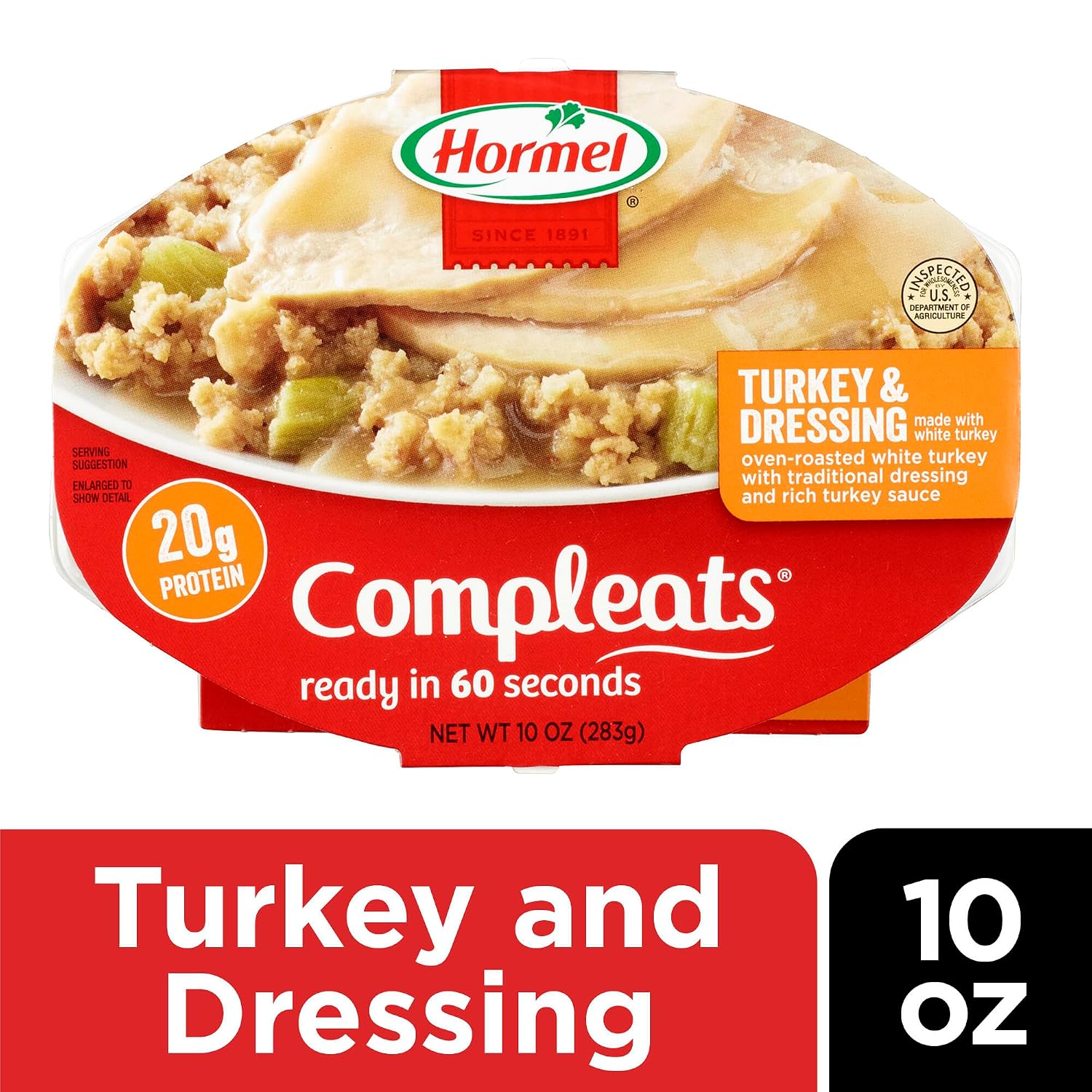 HORMEL COMPLEATS Turkey & Dressing Microwave Tray, 10 oz. (6 Pack)