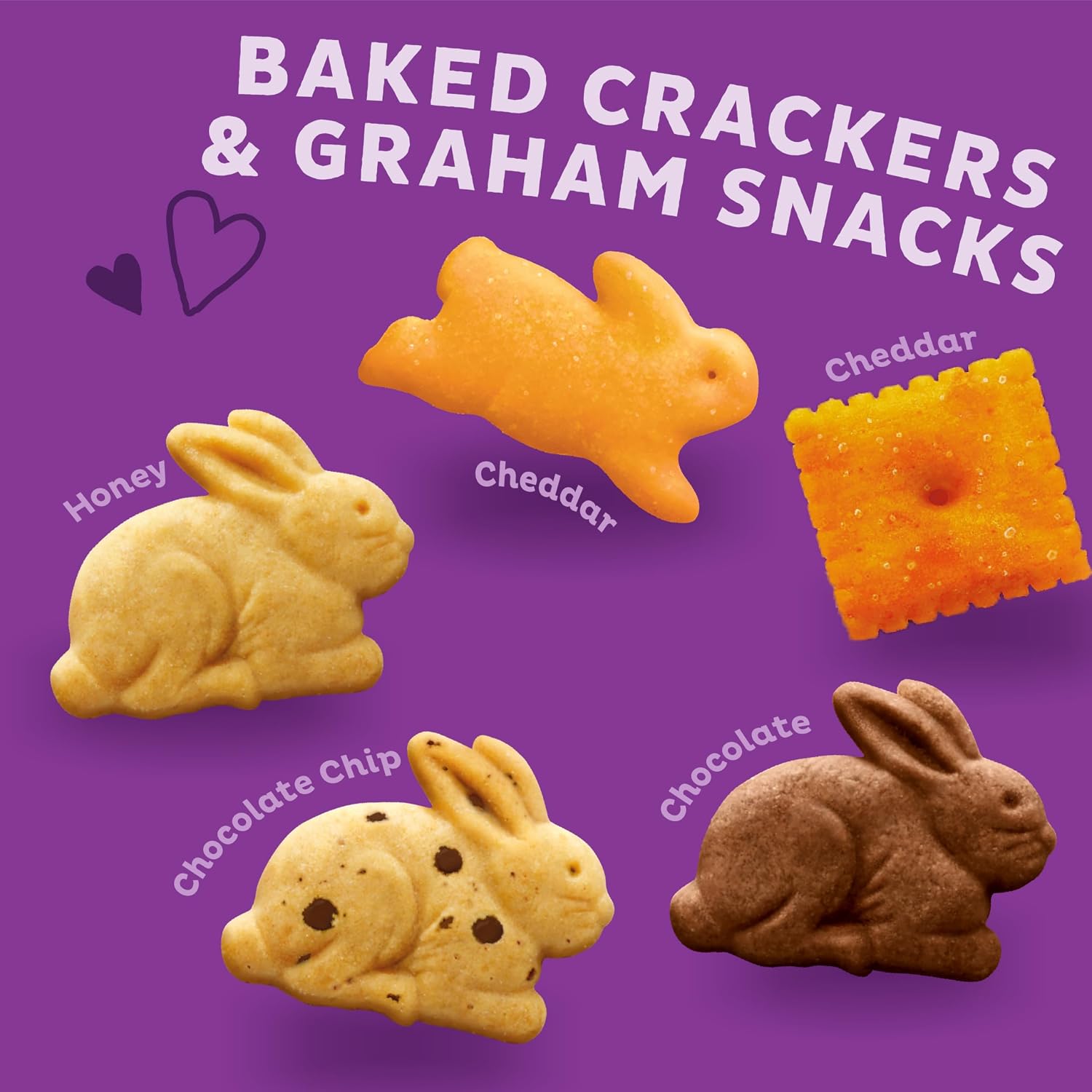 Annie's Organic Snack Cracker Variety Pack, 12ct, 11 oz | Cheddar Bunnies, Bunny Grahams & Cheddar Squares (4 of Each)