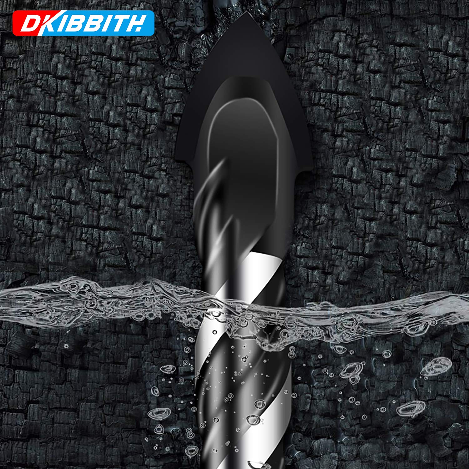 10-Piece Masonry Drill Bit Set for Concrete Tile Glass Ceramic Brick, 1/8 to 1/2 Inch Drilling Bits with Triangle Handle