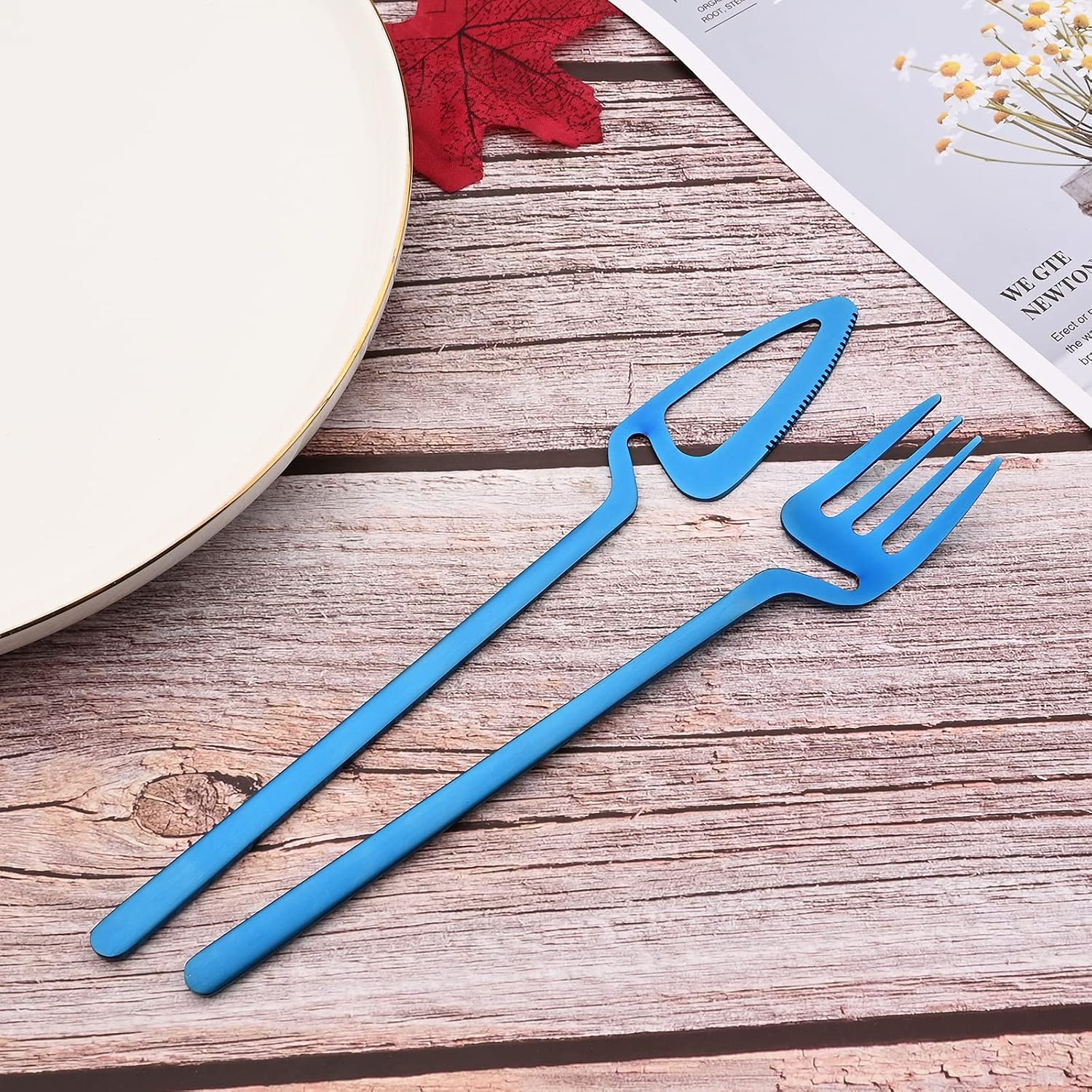 JASHII Silverware Set Satin Finish 24-Piece Stainless Steel Flatware Set Kitchen Utensil Set Service for 6 Tableware Cutlery Set Dishwasher Safe