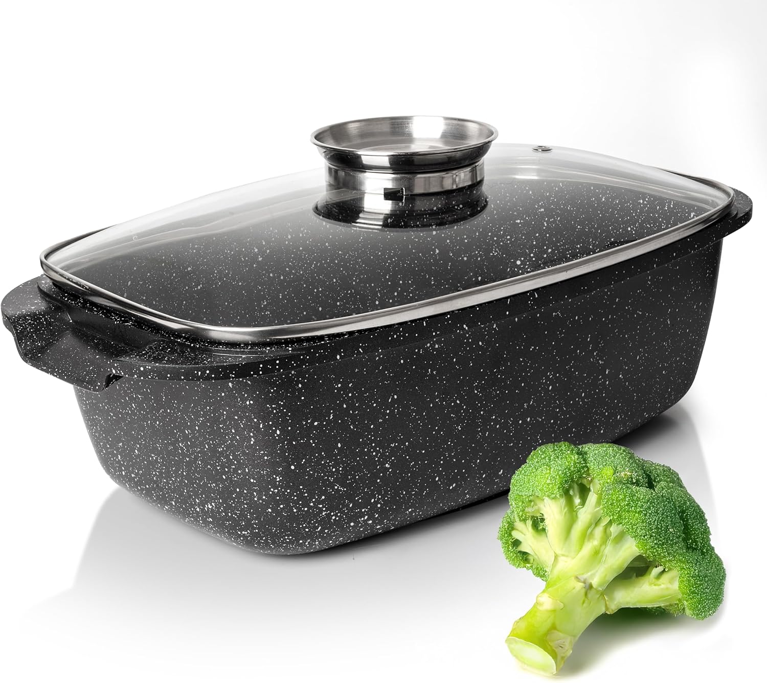 Moss & Stone 12" Deep Nonstick Skillet with Lid, 5 Qt Saute Pan, Oven Safe