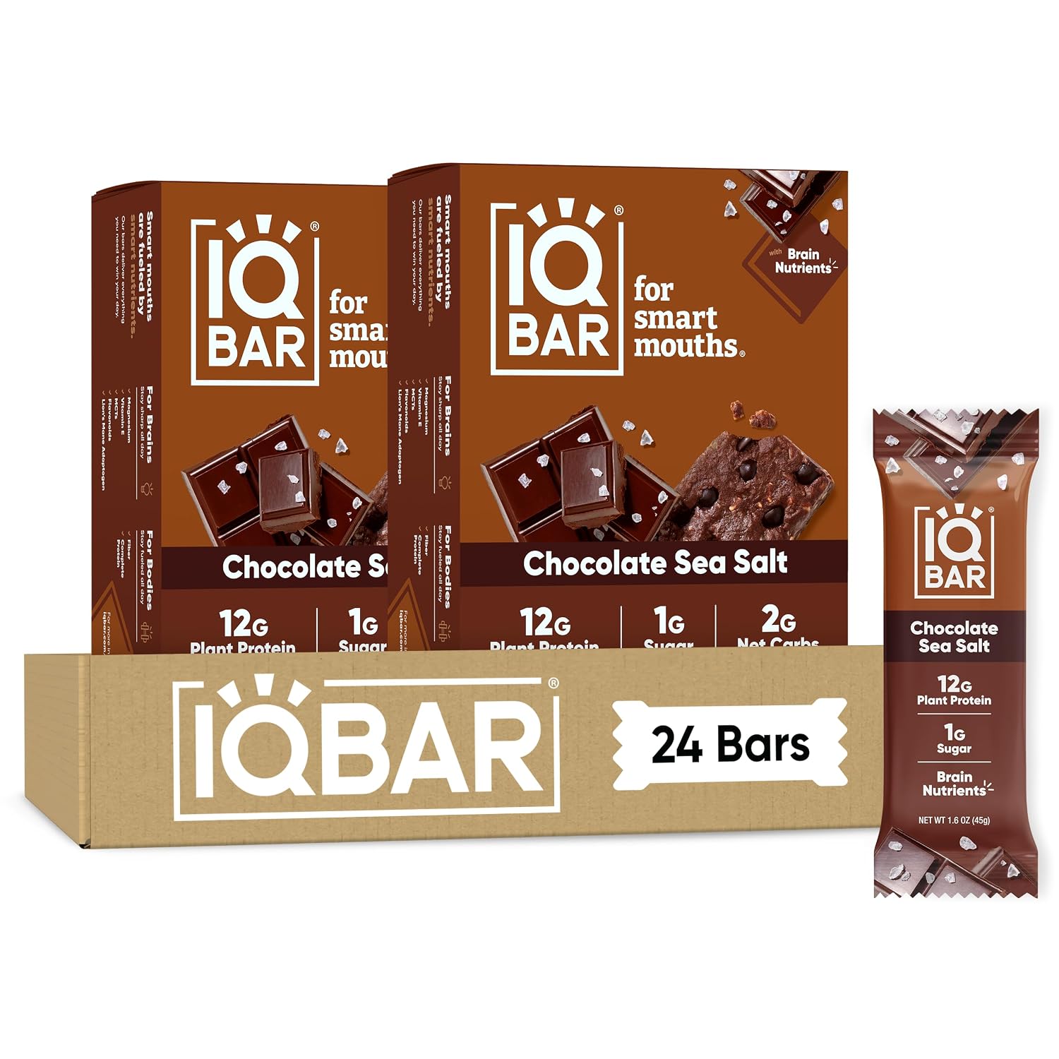 IQBAR Clean Protein Bars, Low Sugar Keto, Banana Nut 12-Count